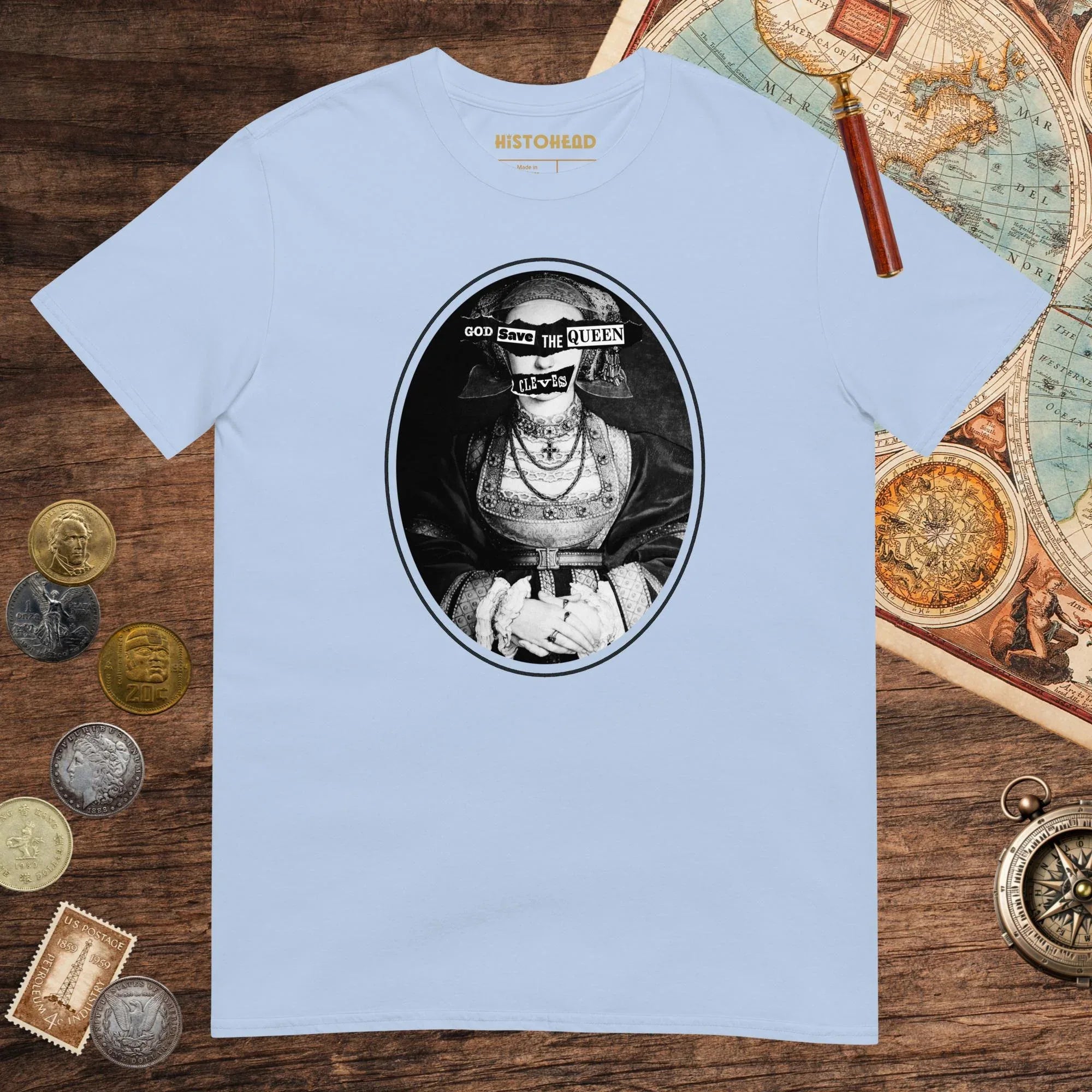 Light Blue God Save the Queen Anne of Cleves Tee - history buff gift by HistoHead