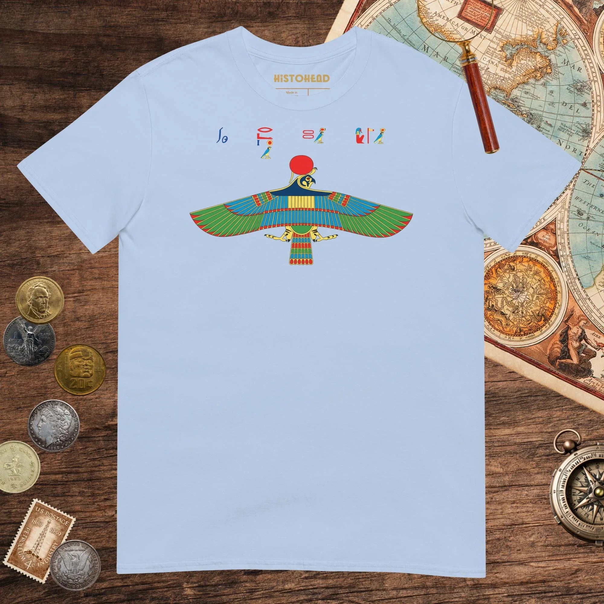 Light Blue Hawk Emblem of Ra Tee - history buff gift by HistoHead