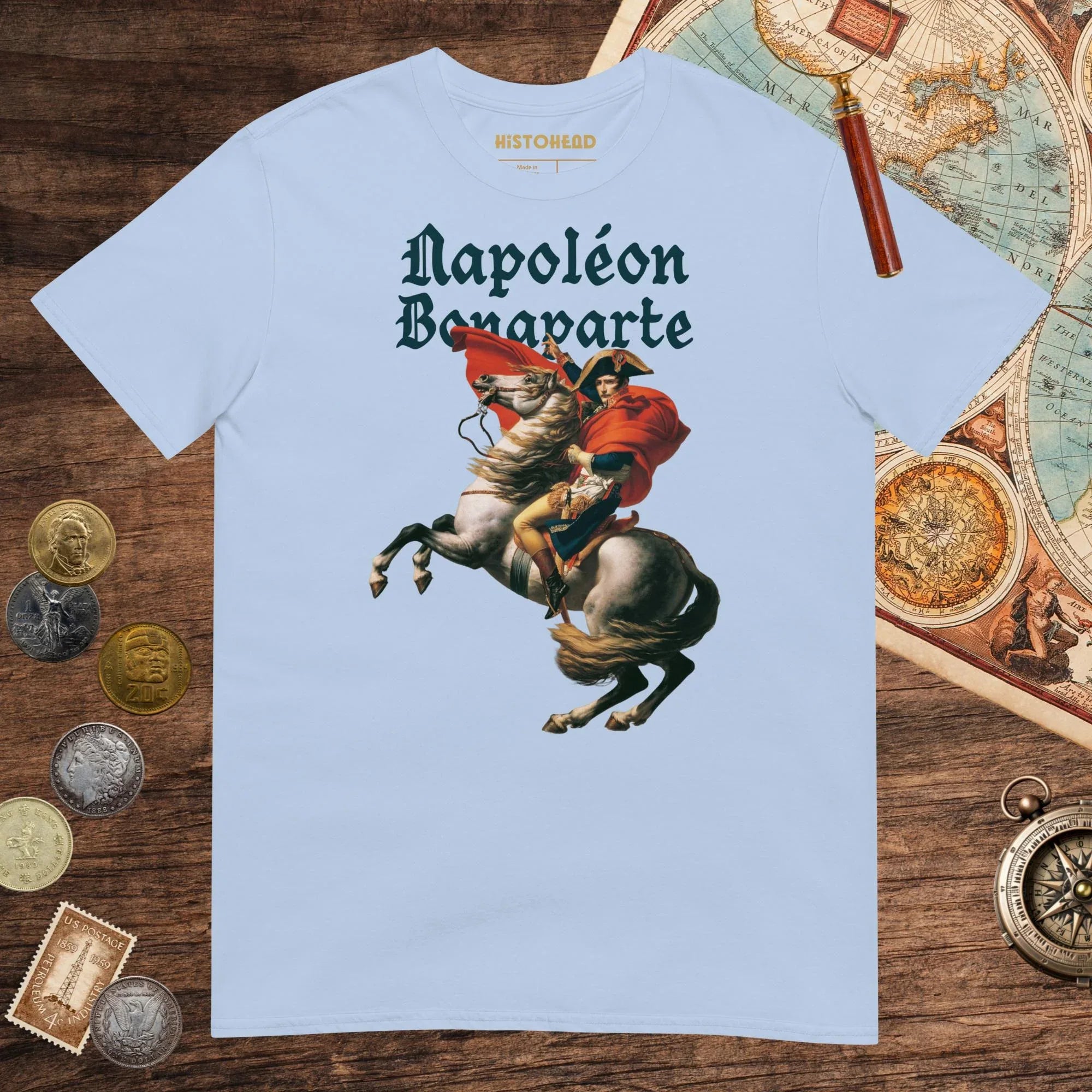 Light Blue Napoleon Bonaparte Tee - history buff gift by HistoHead