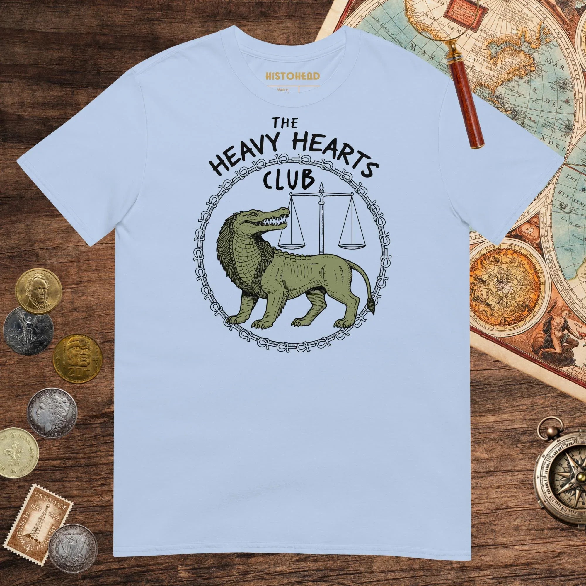 Light Blue The Heavy Hearts Club Tee - history buff gift by HistoHead