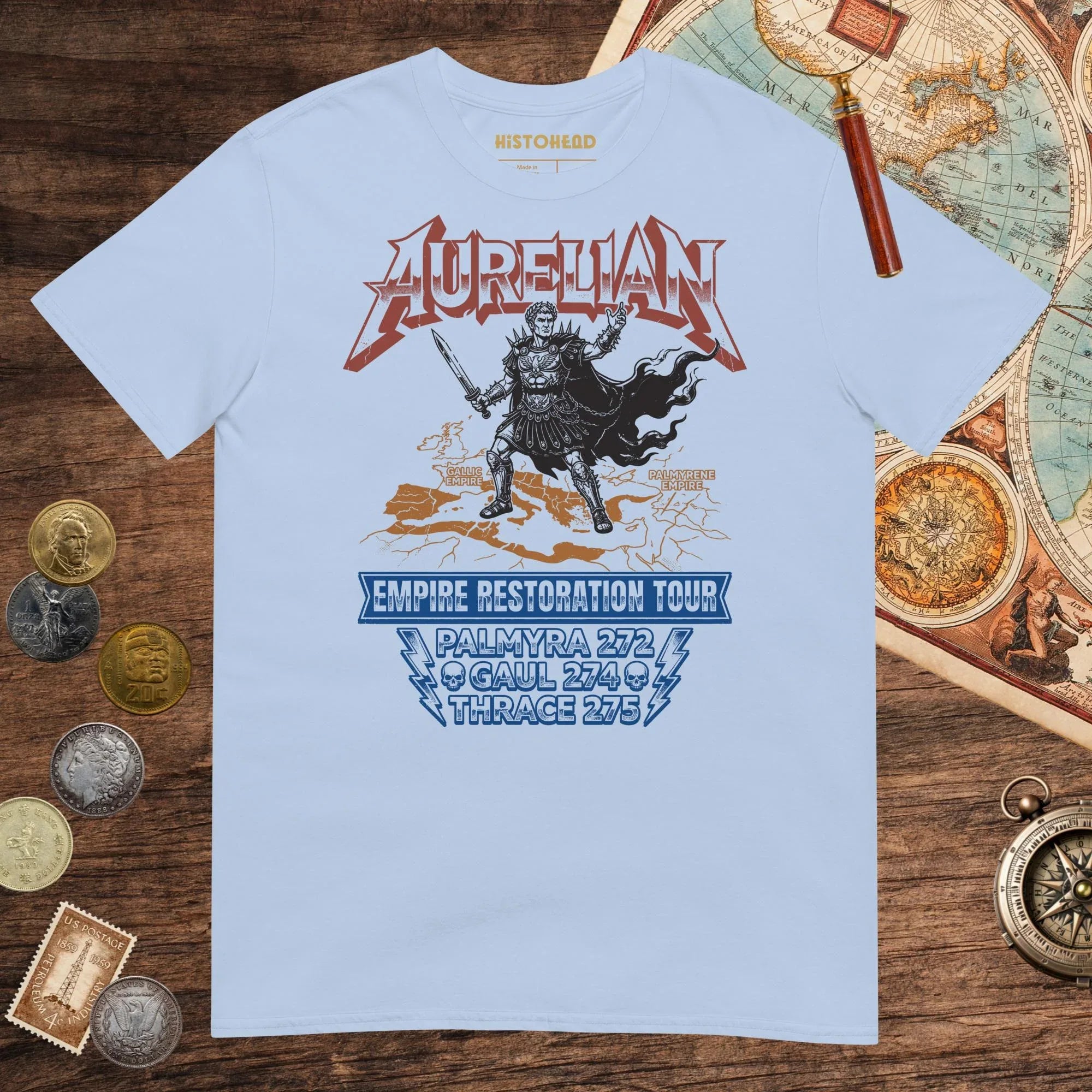 Light Blue Aurelian Empire Restoration Tour Tee - history buff gift by HistoHead