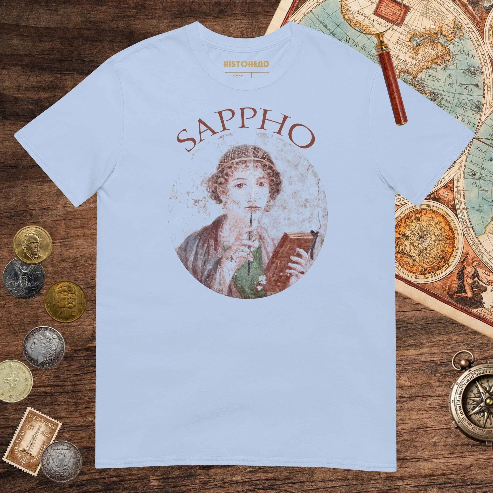 Light Blue Sappho Tee - history buff gift by HistoHead
