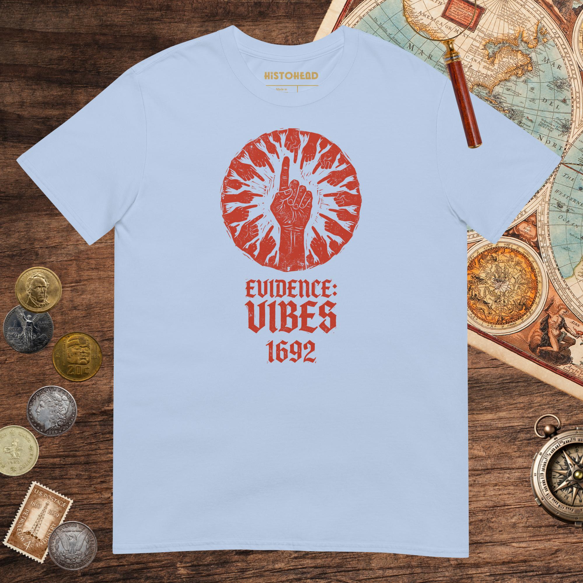 Light Blue 1692 Salem Witch Trials Evidence Tee - history buff gift by HistoHead