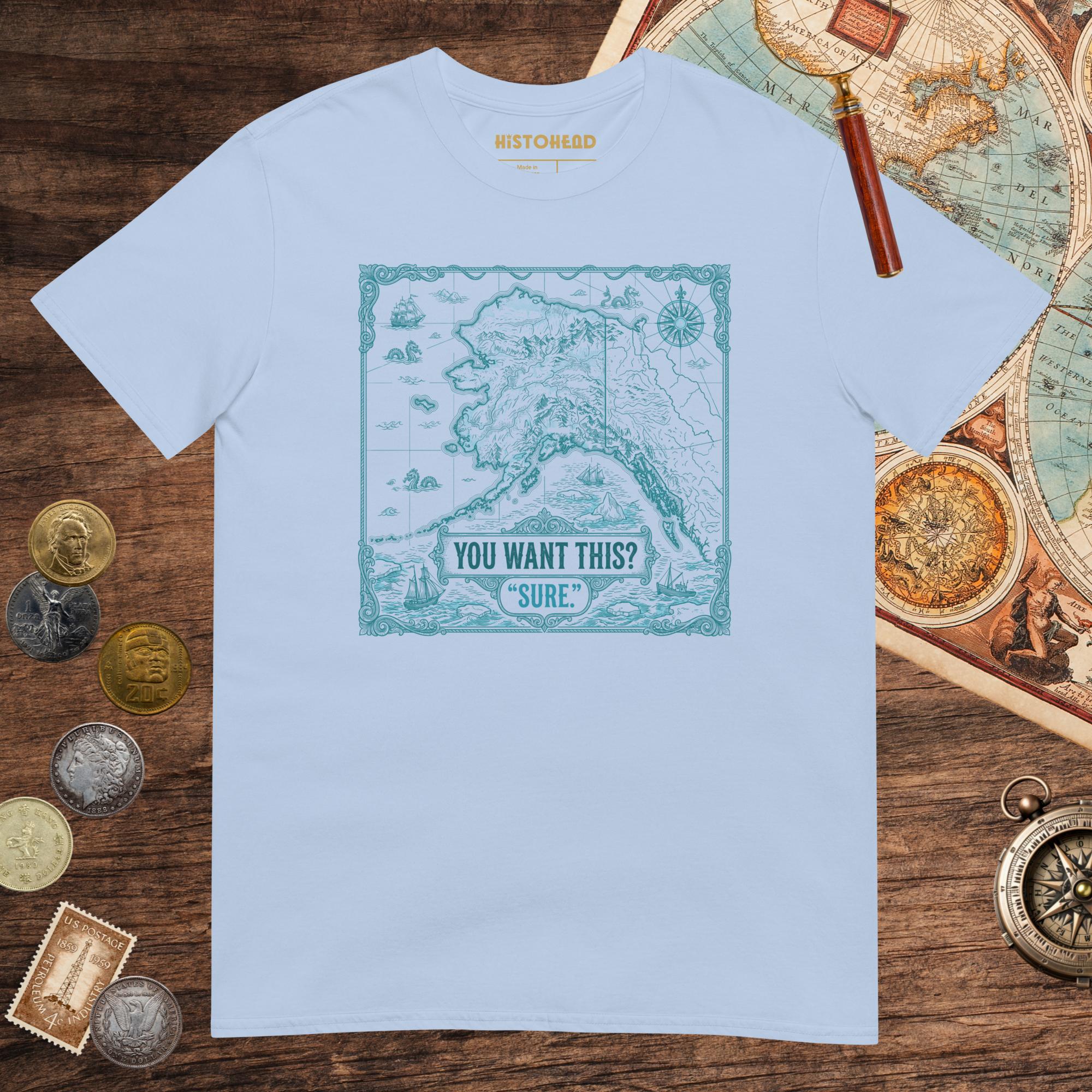 Light Blue Alaska Purchase Tee - history buff gift by HistoHead
