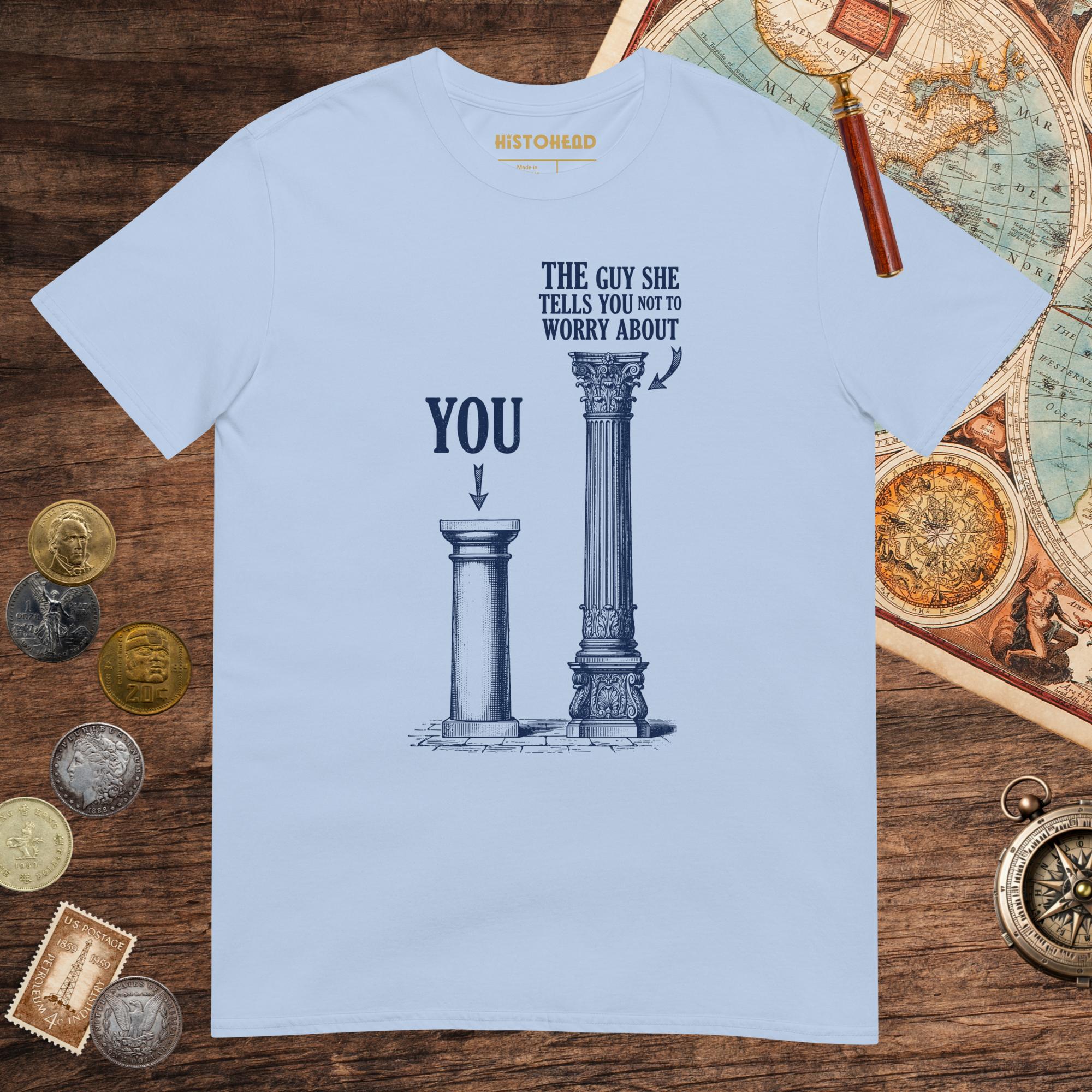 Light Blue Doric or Corinthian Tee - history buff gift by HistoHead