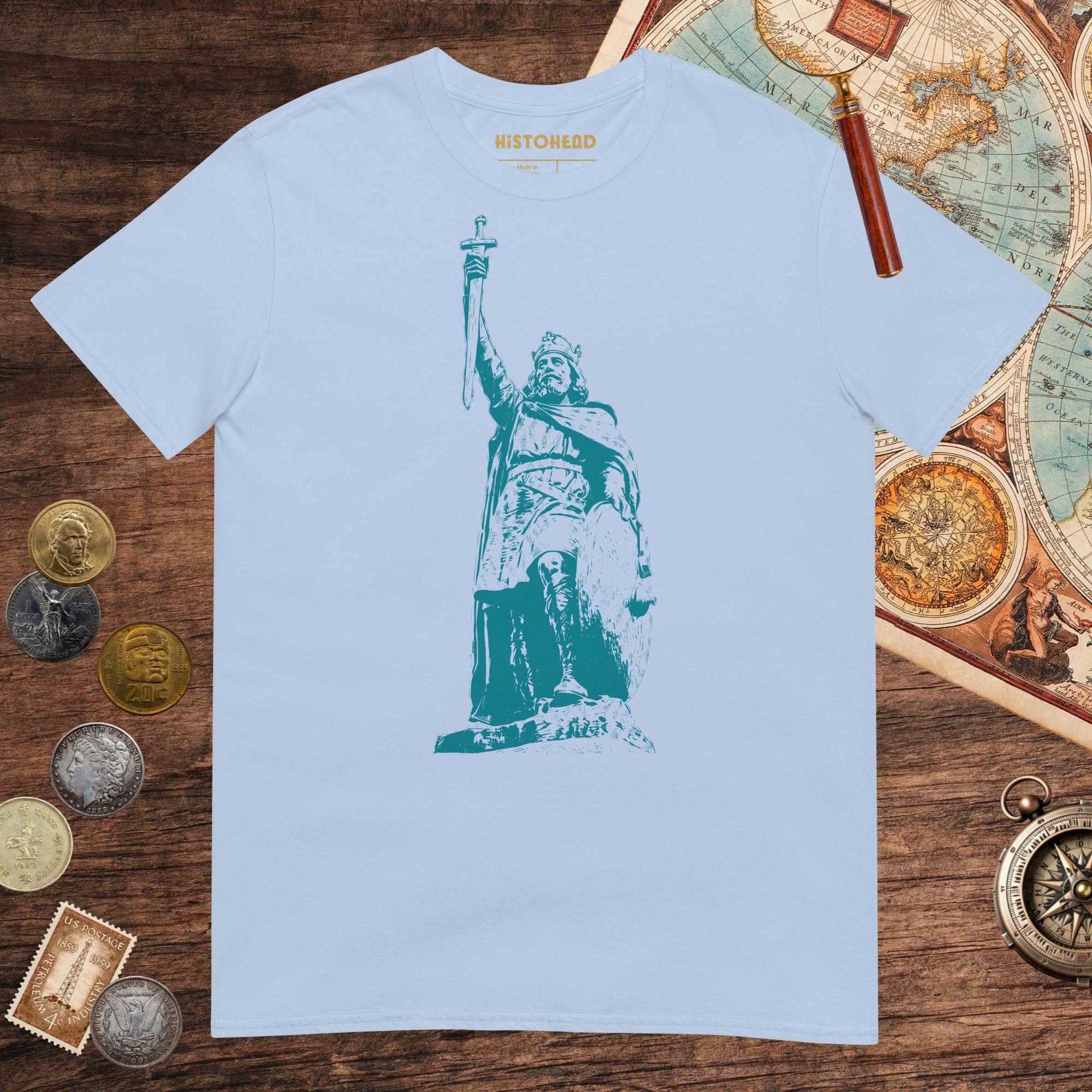 Light Blue Alfred the Great Tee - history buff gift by HistoHead