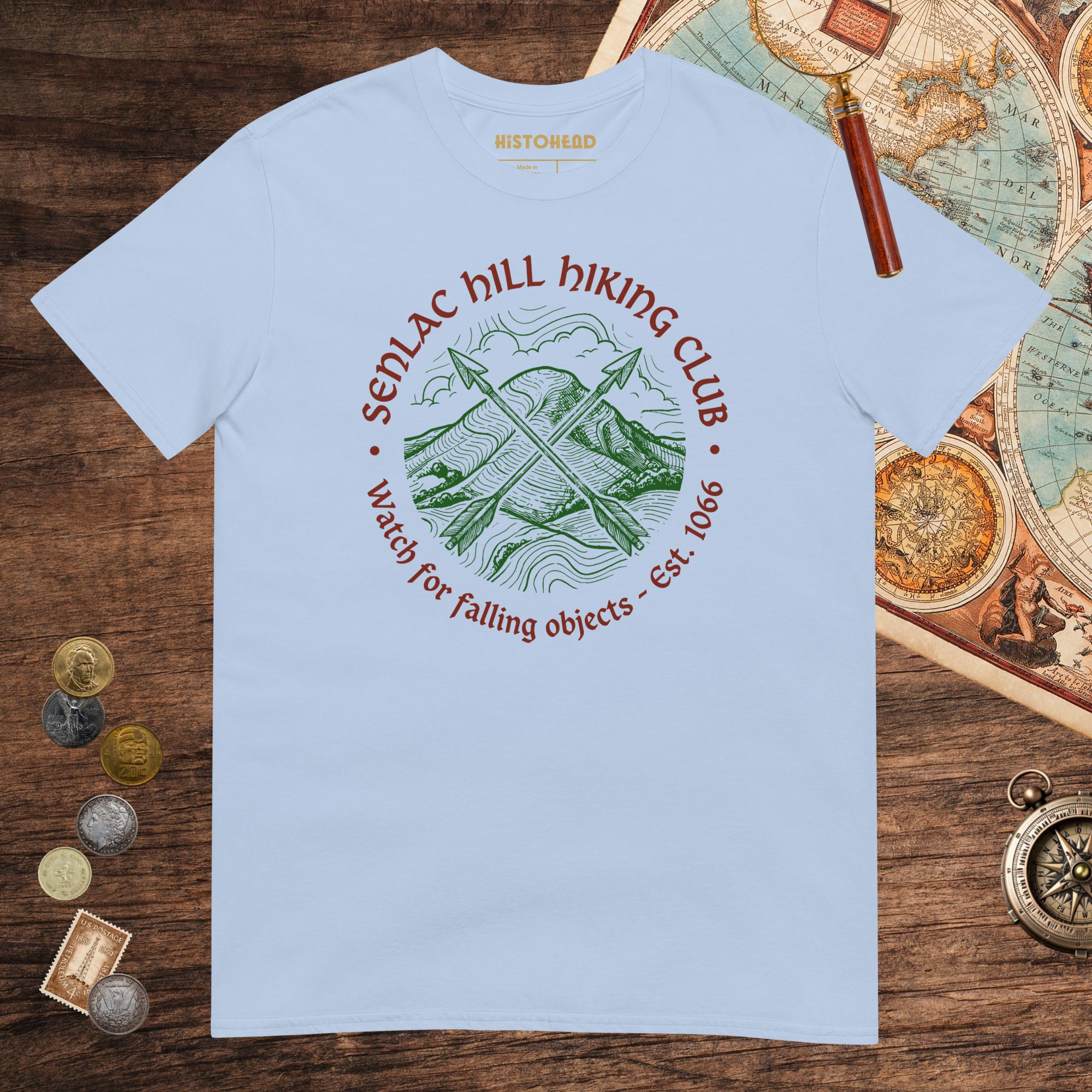 Light Blue Senlac Hill Hiking Club Tee - history buff gift by HistoHead