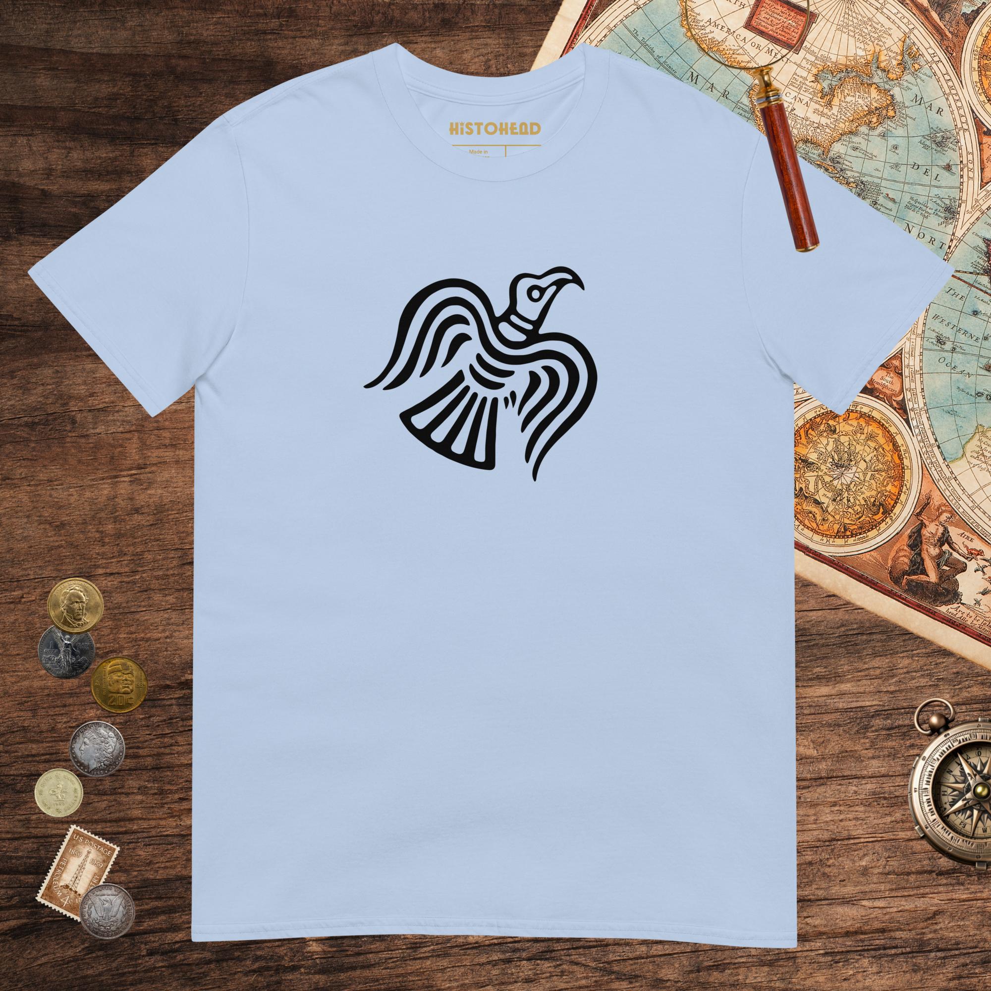 Light Blue Viking Raven Symbol Tee - history buff gift by HistoHead