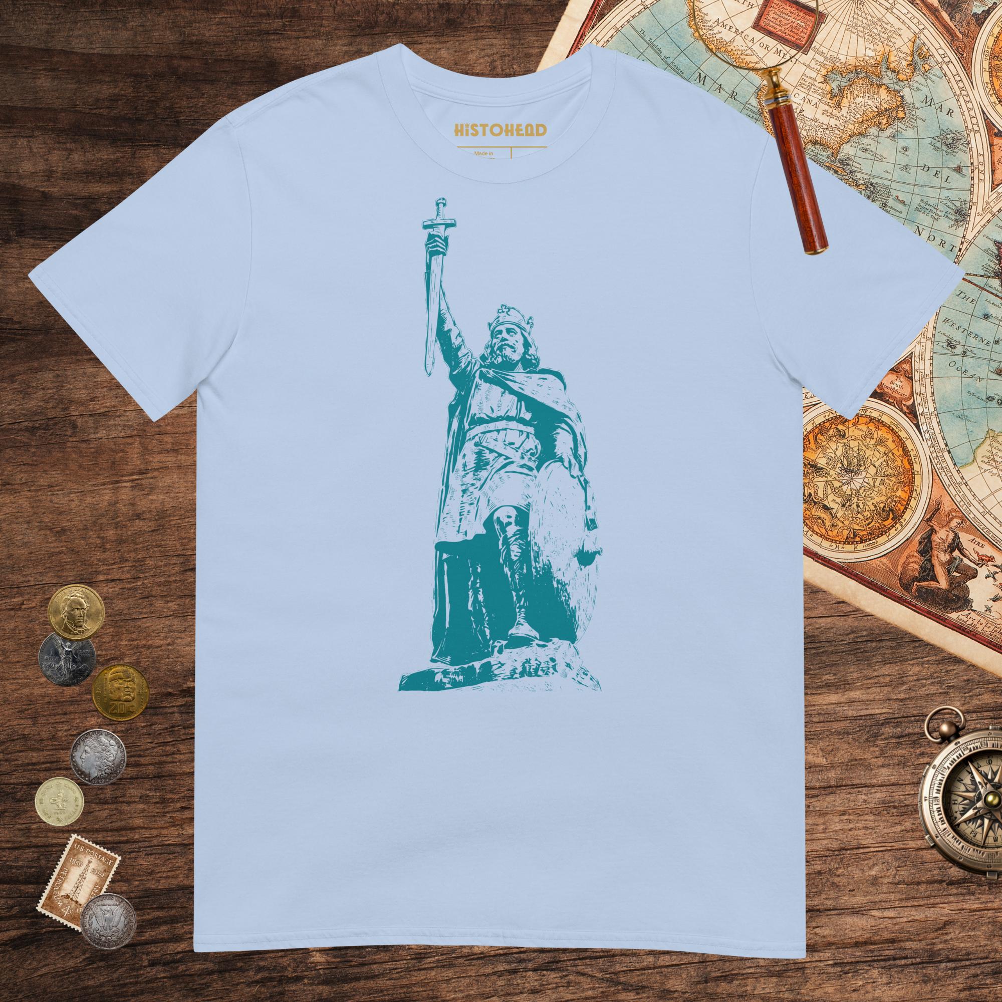 Light Blue Alfred the Great Tee - history buff gift by HistoHead