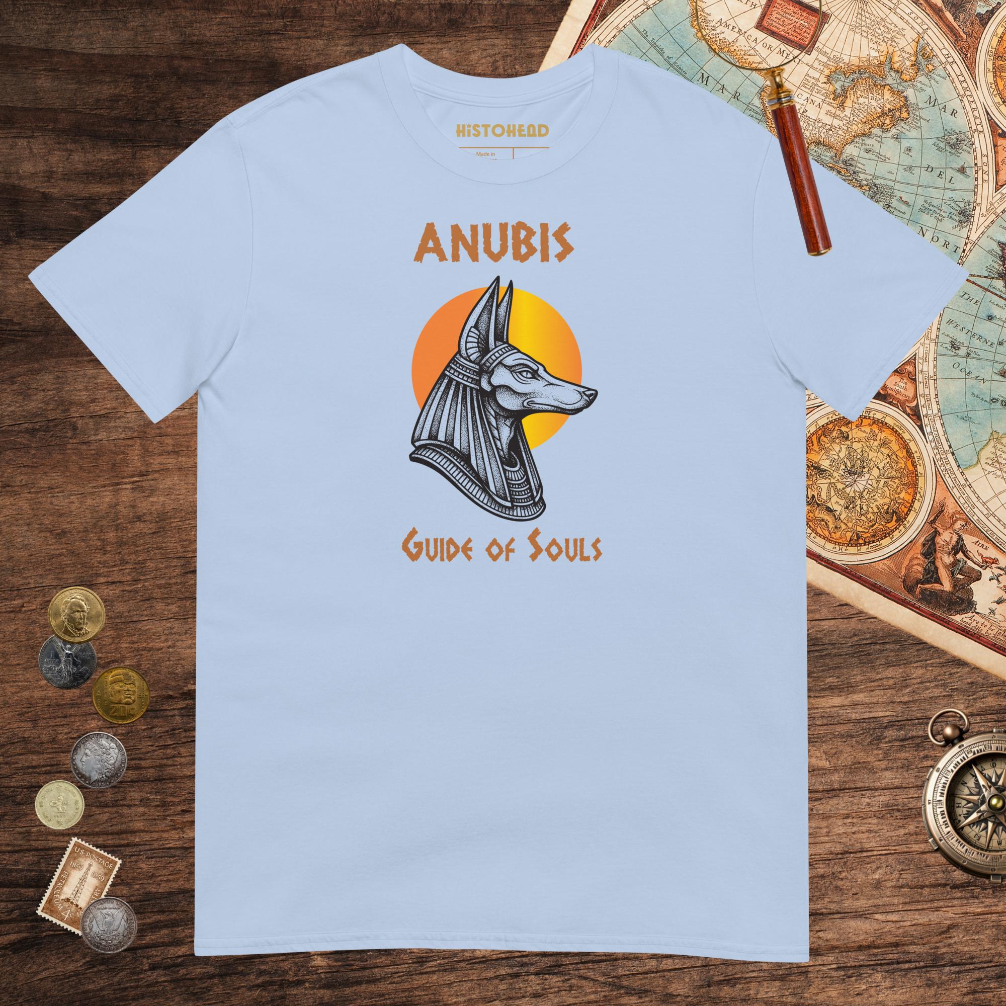 Light Blue Anubis Guide of Souls Tee - history buff gift by HistoHead