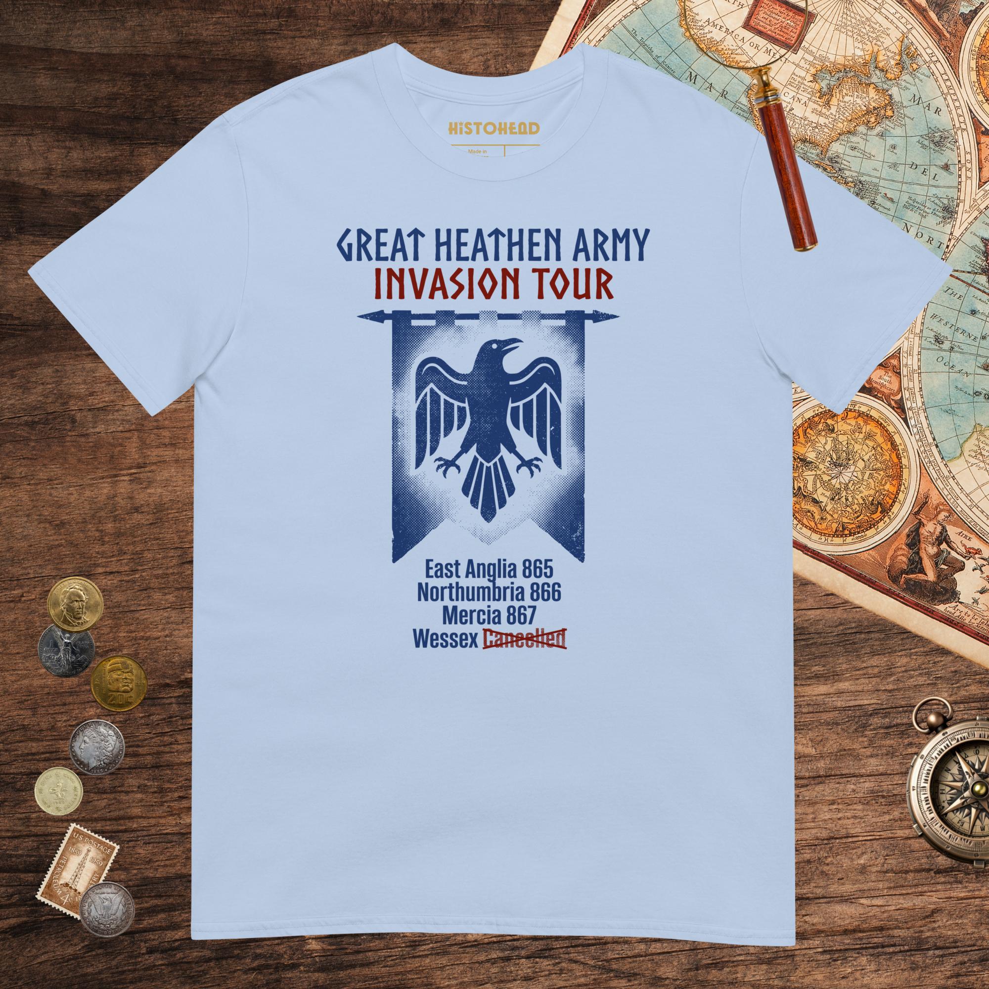 Light Blue Great Heathen Army Invasion Tour Tee - history buff gift by HistoHead