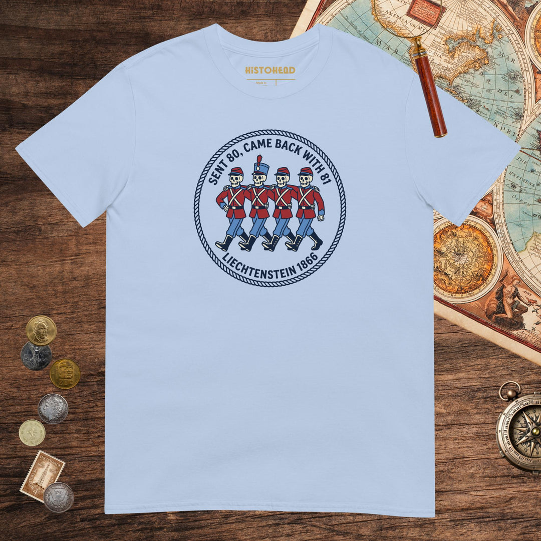Light Blue Liechtenstein 1866 Tee - history buff gift by HistoHead