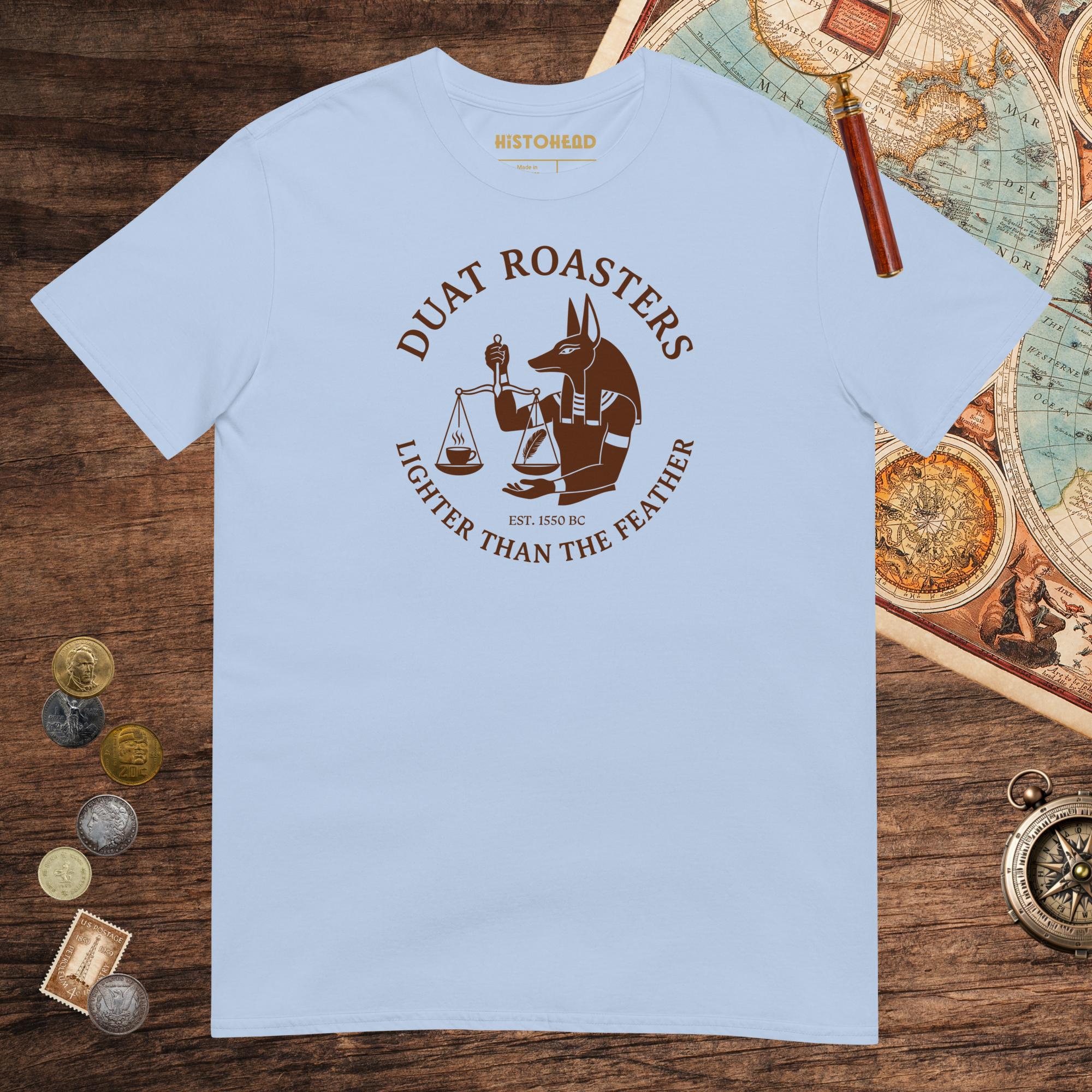 Light Blue Duat Roasters Tee - history buff gift by HistoHead