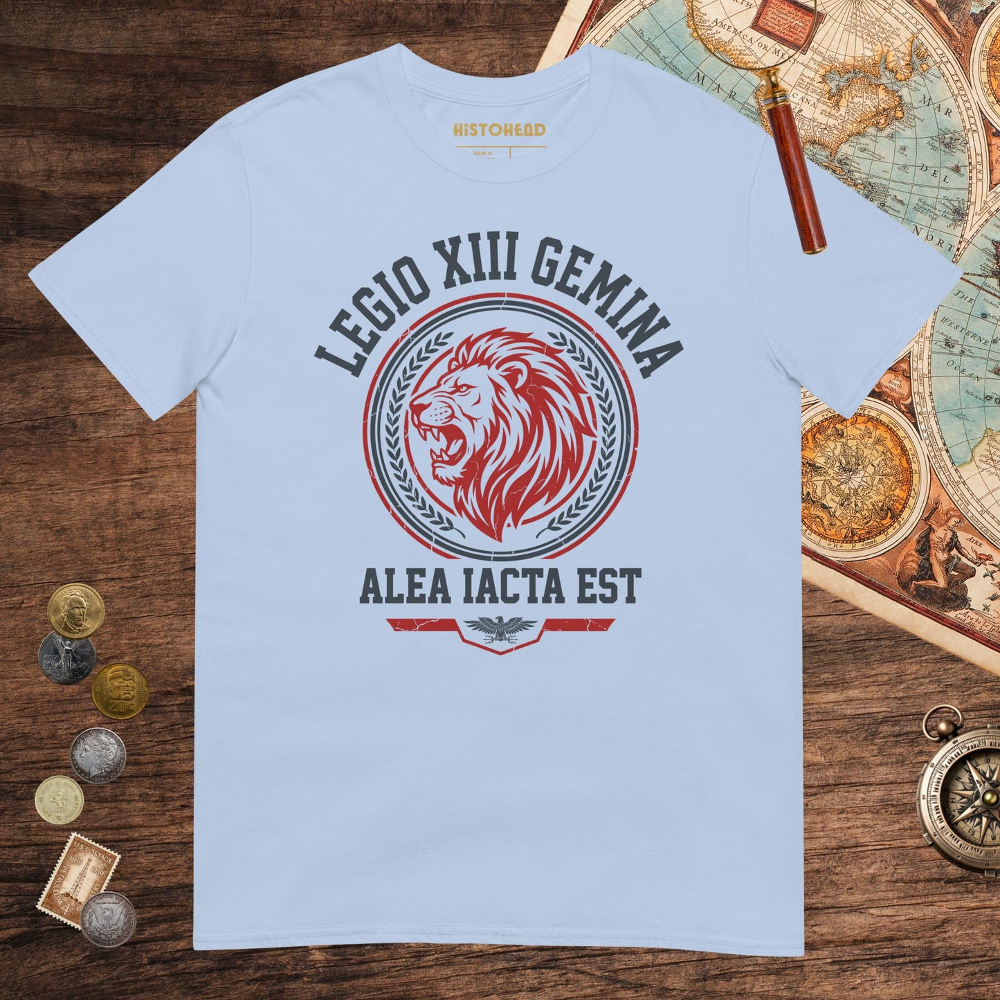 Light Blue Legio XIII Gemina Alea Iacta Est Tee - history buff gift by HistoHead