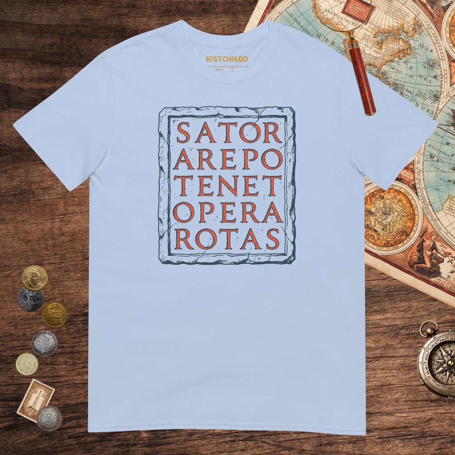 Light Blue Sator Rotas Tee - history buff gift by HistoHead