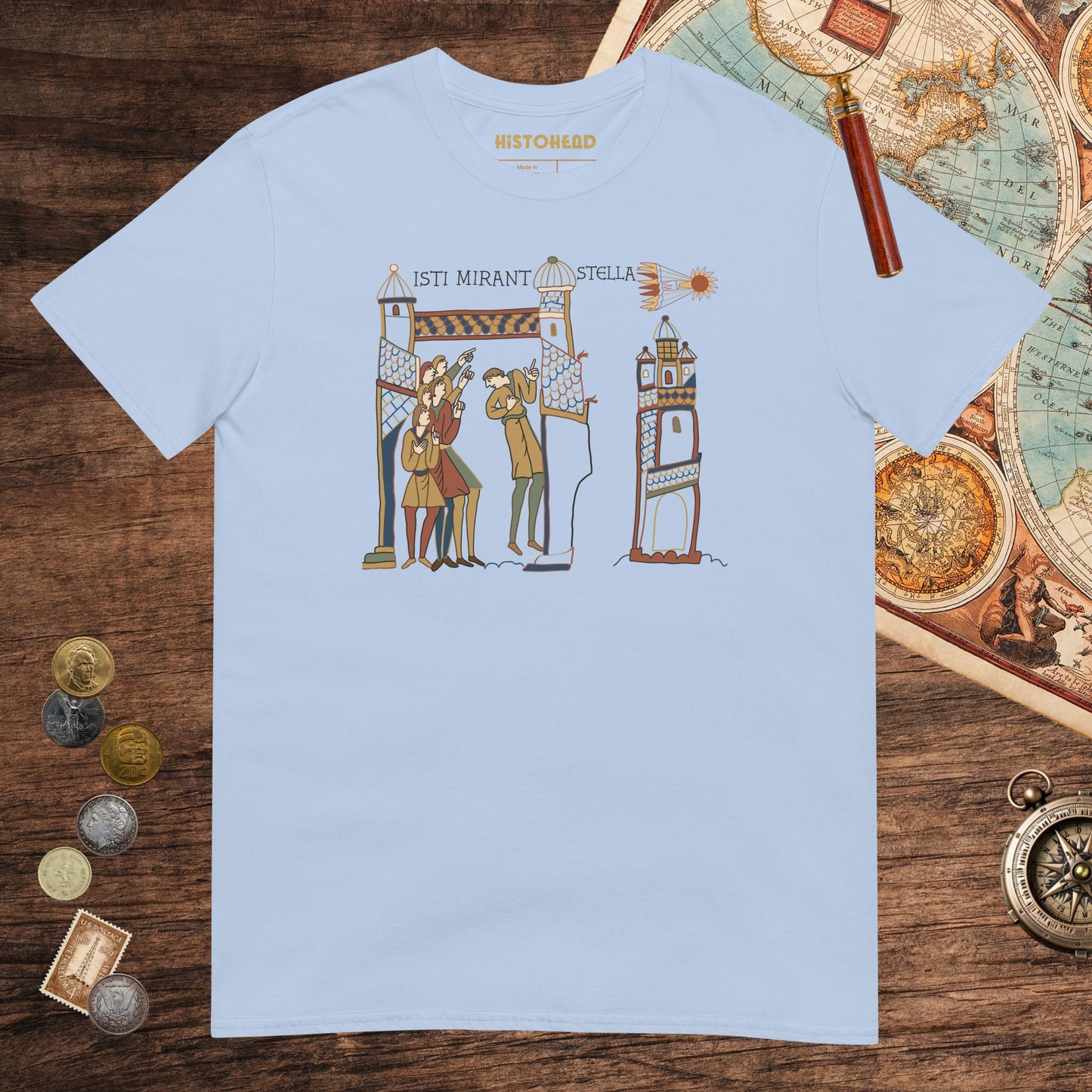 Light Blue Isti Mirant Stella Tee - history buff gift by HistoHead