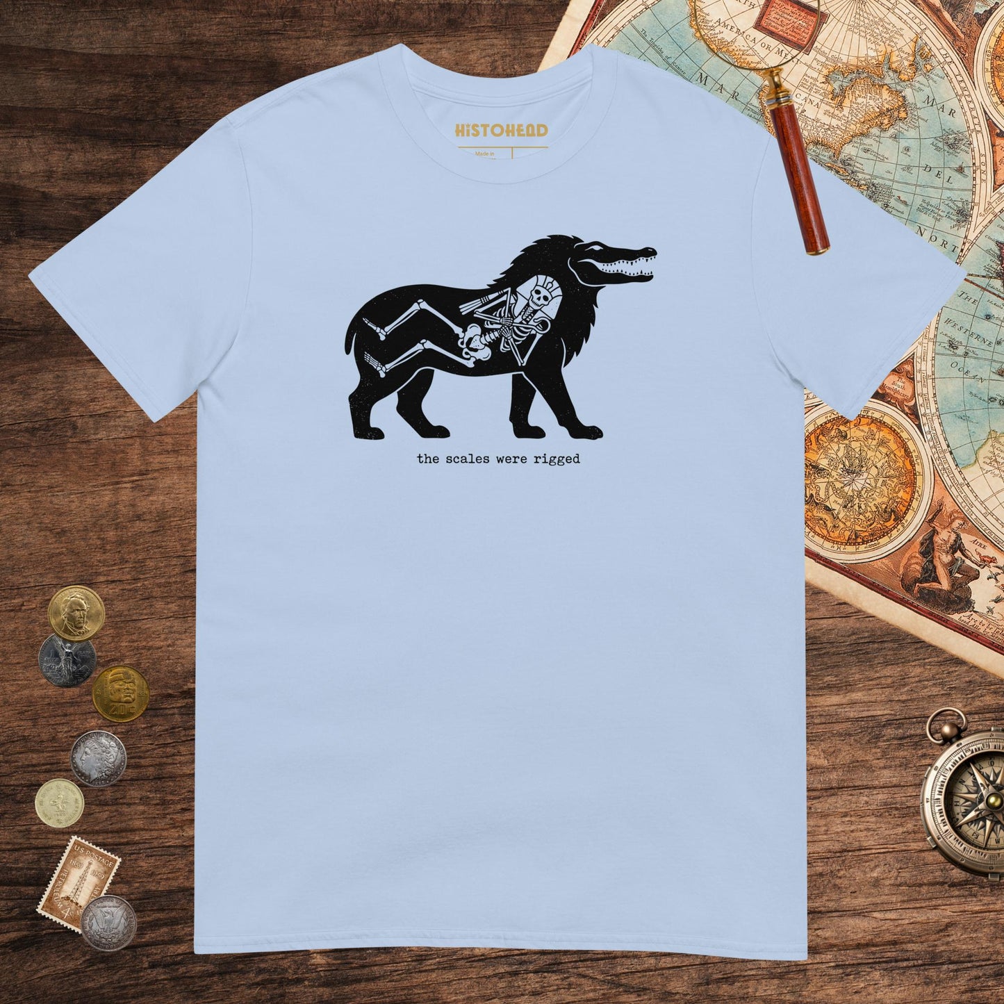 Light Blue The Scales Were Rigged Tee - history buff gift by HistoHead