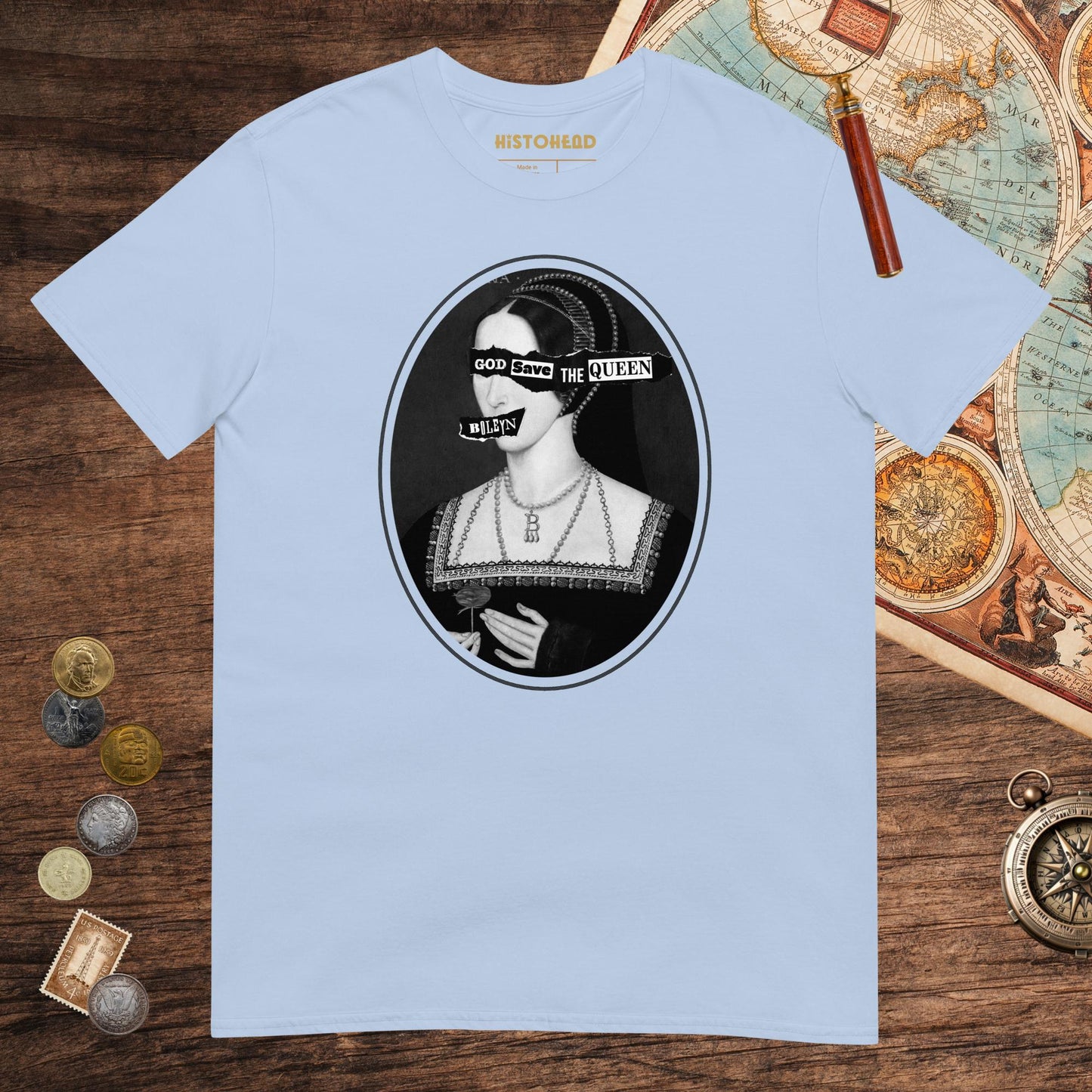 Light Blue God Save the Queen Anne Boleyn Tee - history buff gift by HistoHead
