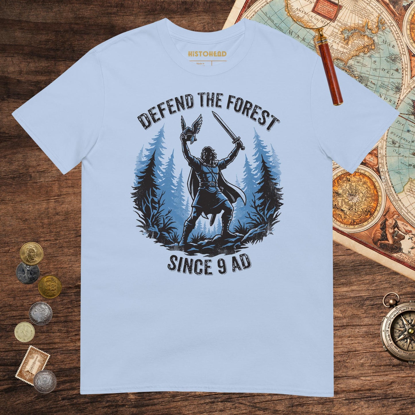 Light Blue Defend the Forest Tee - history buff gift by HistoHead