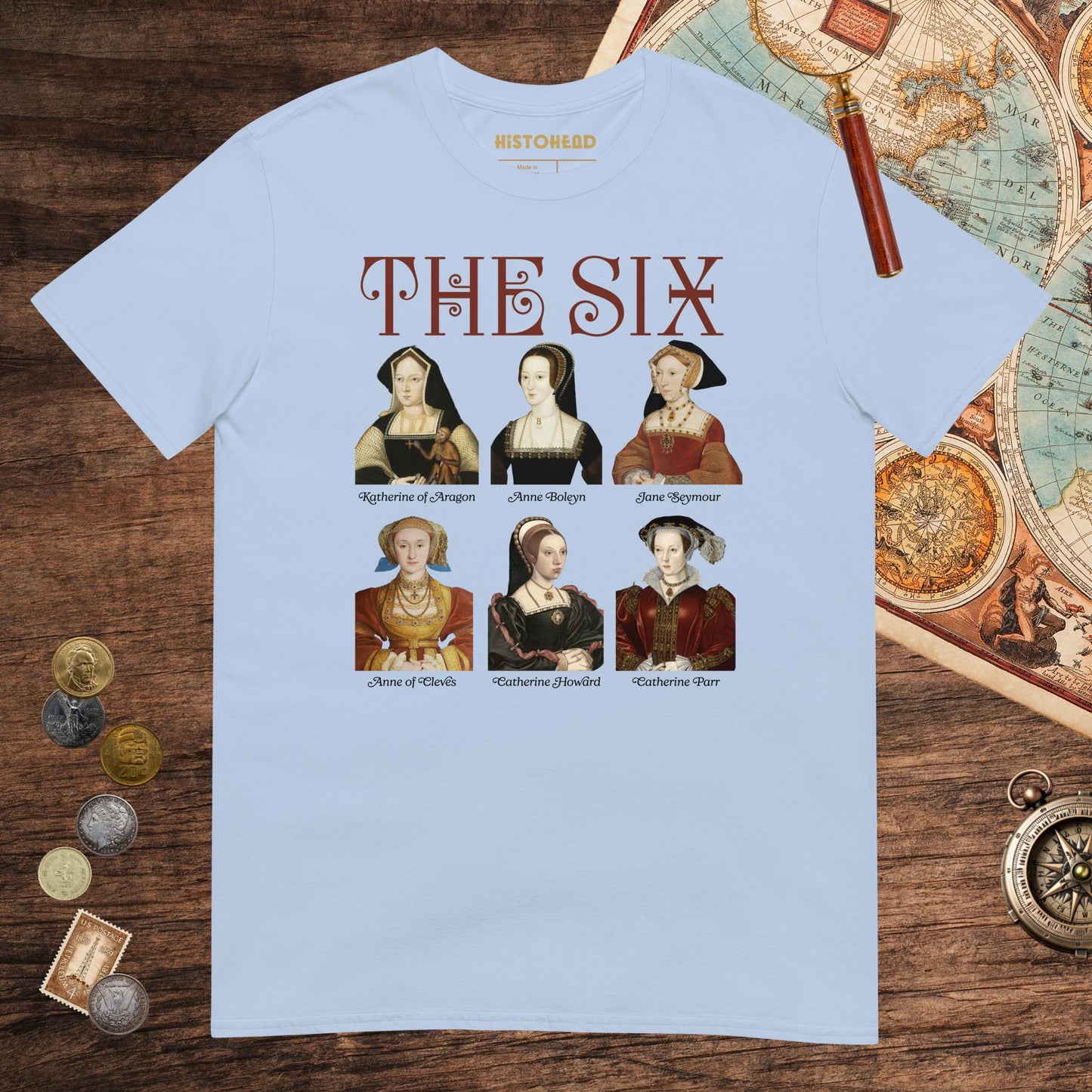 Light Blue The Six Tee - history buff gift by HistoHead