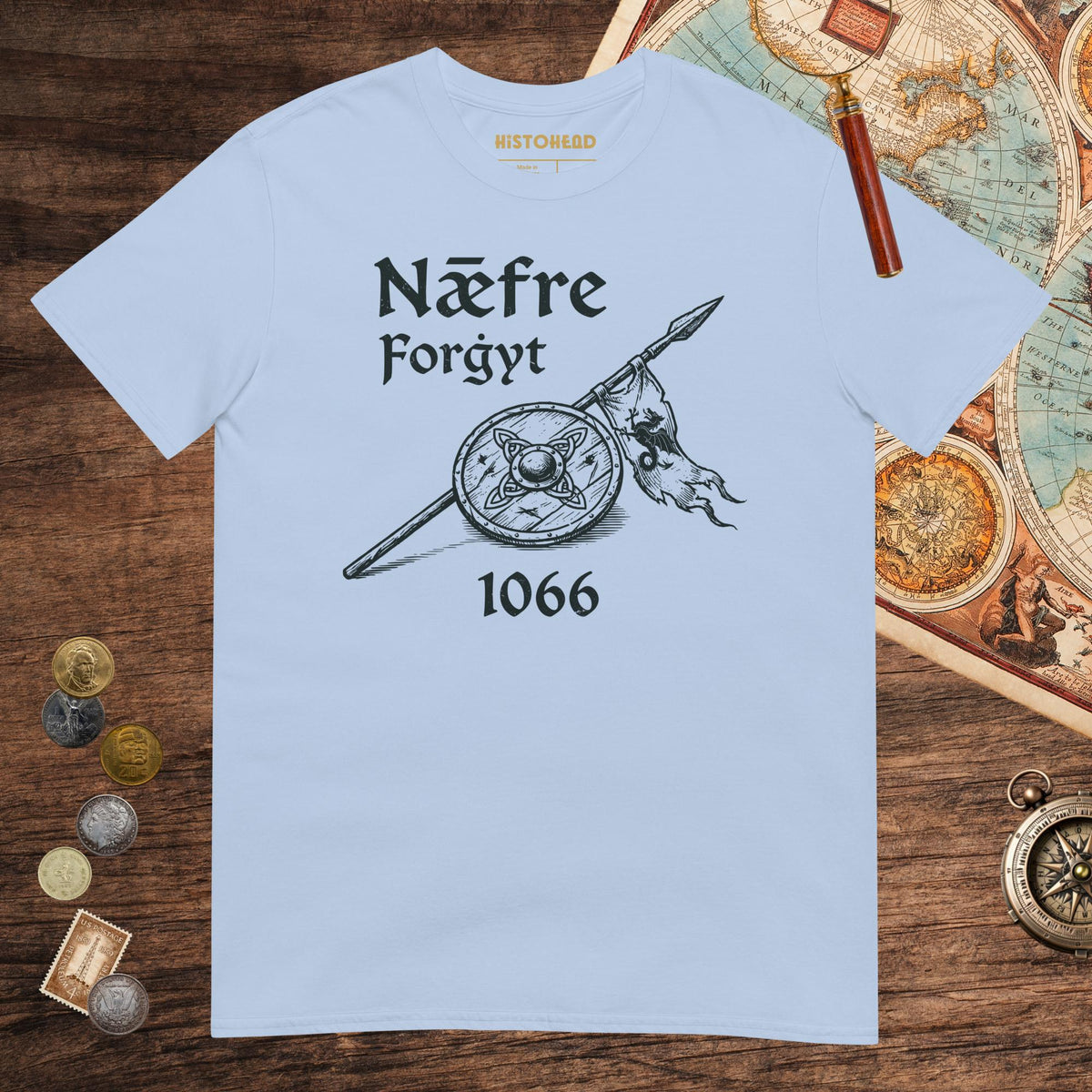 Light Blue Never Forget 1066 Tee - history buff gift by HistoHead