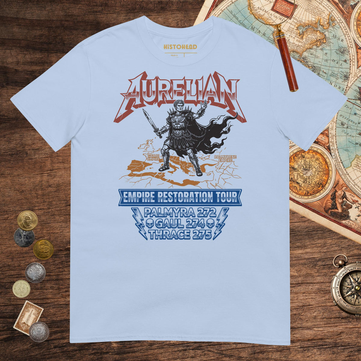 Light Blue Aurelian Empire Restoration Tour Tee - history buff gift by HistoHead