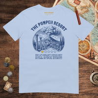 Light Blue The Pompeii Resort Review Tee - history buff gift by HistoHead