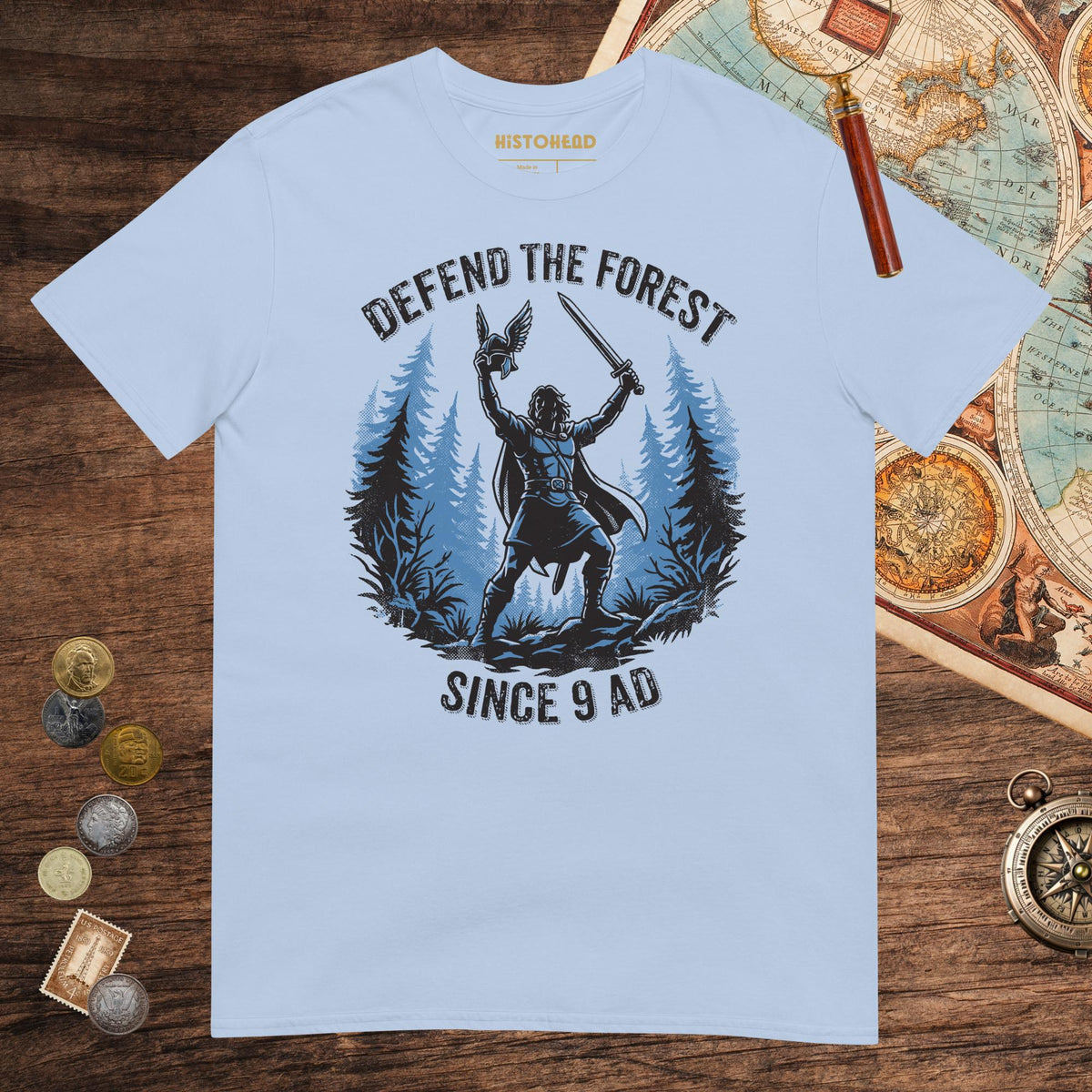 Light Blue Defend the Forest Tee - history buff gift by HistoHead