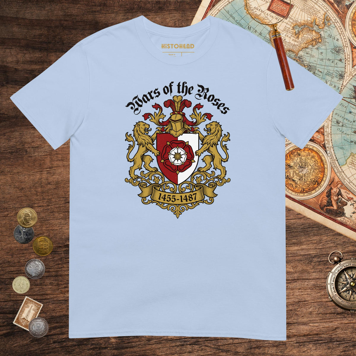 Light Blue Wars of the Roses Tee - history buff gift by HistoHead