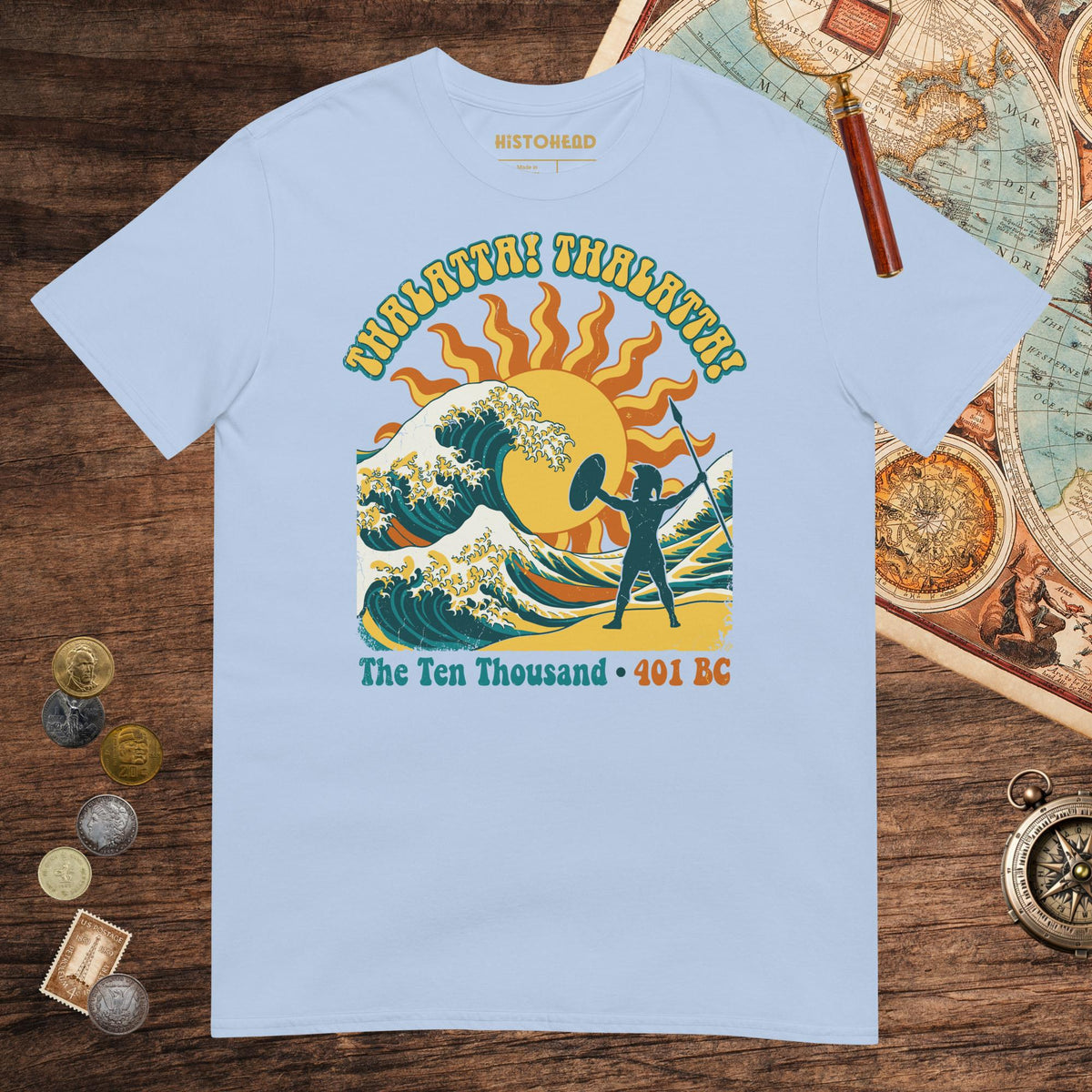 Light Blue Thalatta Thalatta Tee - history buff gift by HistoHead