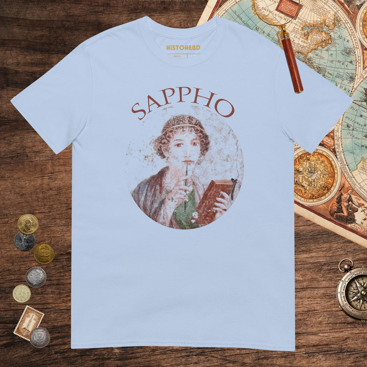 Light Blue Sappho Tee - history buff gift by HistoHead