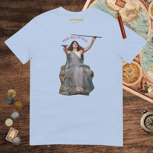 Light Blue Circe Pigs All of You Tee - history buff gift by HistoHead