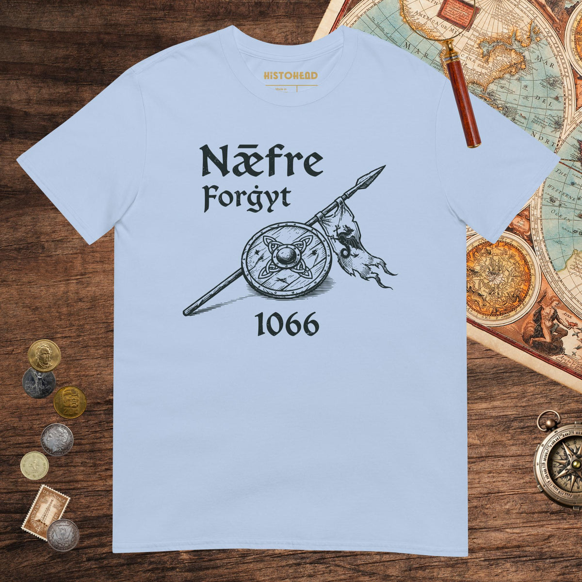 Light Blue Never Forget 1066 Tee - history buff gift by HistoHead