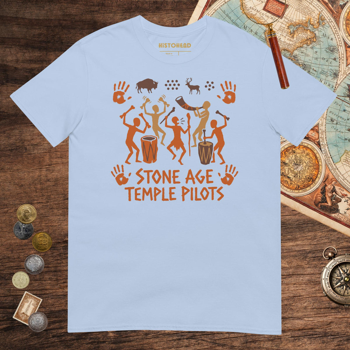 Light Blue Stone Age Temple Pilots Tee - history buff gift by HistoHead