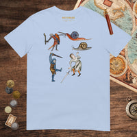 Light Blue Medieval Marginalia Snail Enemy Tee - history buff gift by HistoHead
