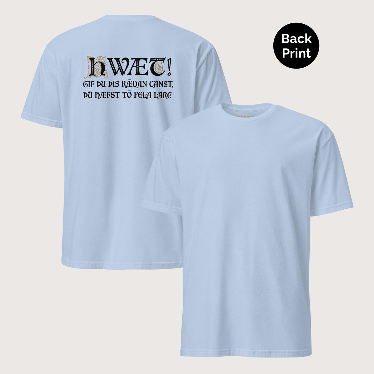 Light Blue If You Can Read This You Have Too Much Education in Old English Tee - Back Print - history buff gift by HistoHead