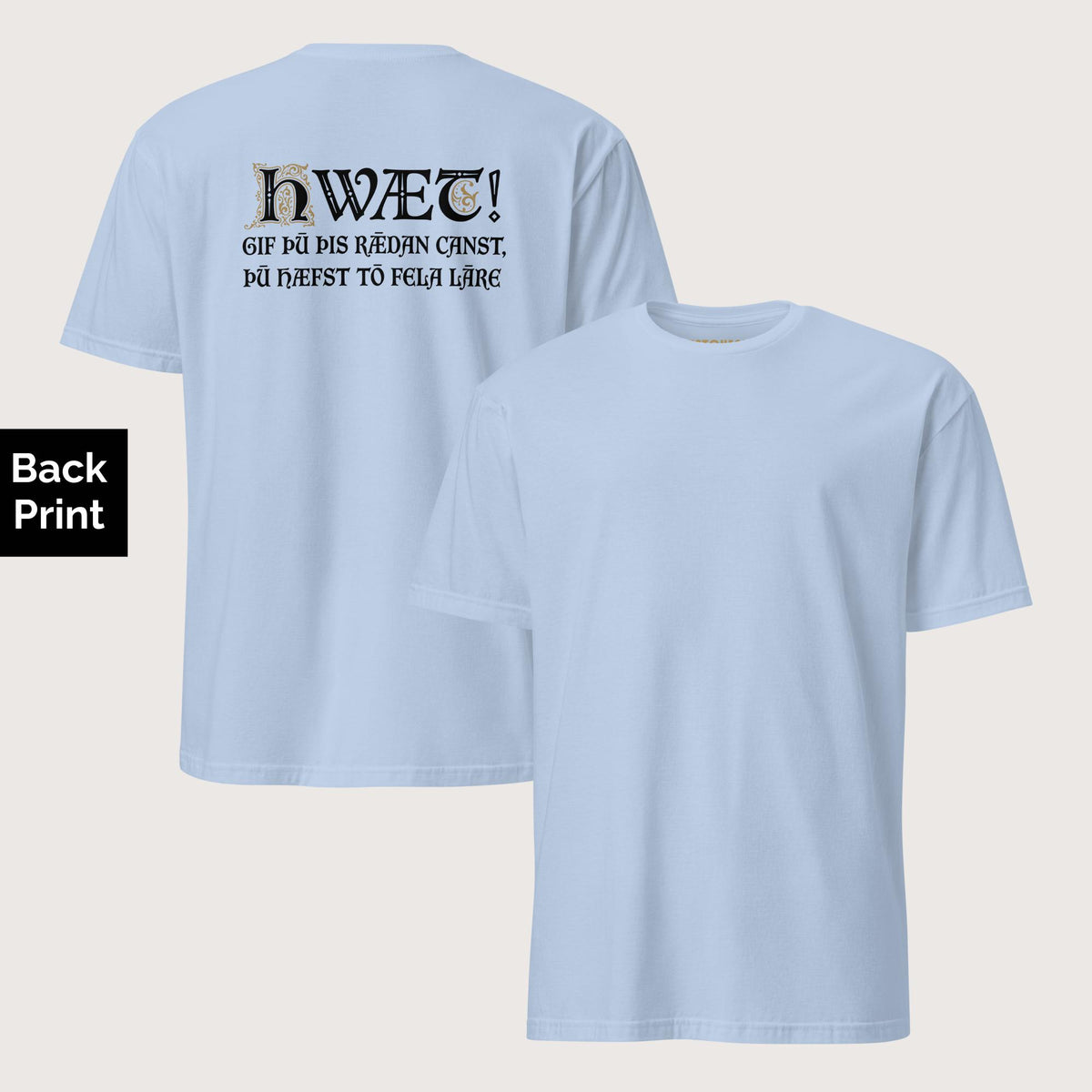 Light Blue If You Can Read This You Have Too Much Education in Old English Tee - Back Print - history buff gift by HistoHead