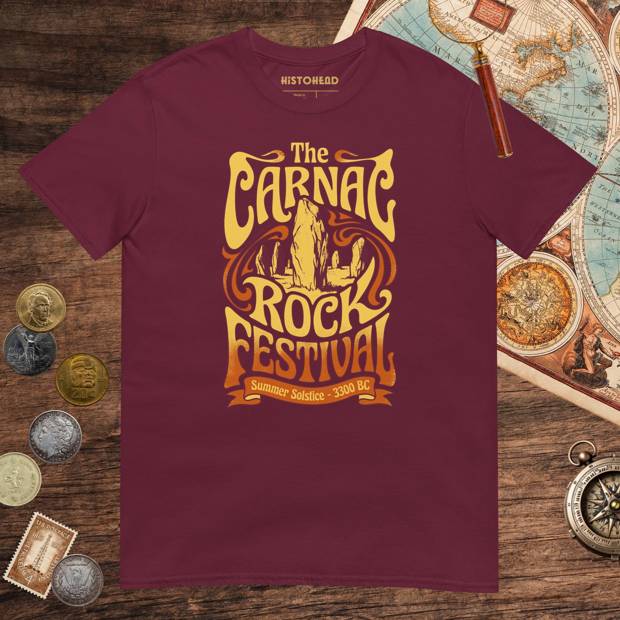 Maroon Carnac Rock Festival Tee - history buff gift by HistoHead