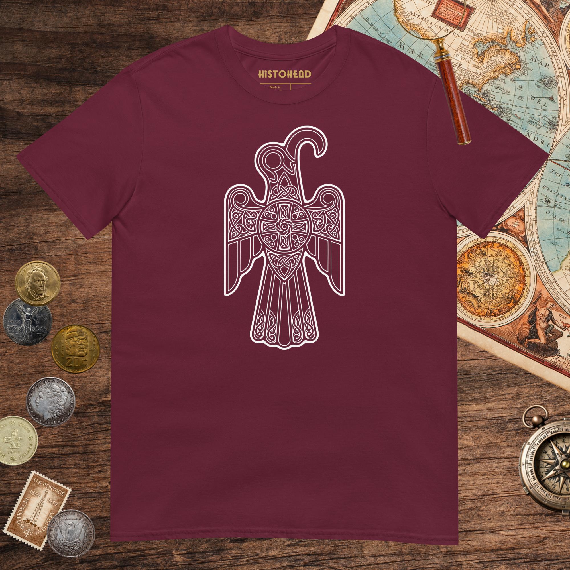 Maroon Anglo-Saxon Eagle Tee - history buff gift by HistoHead