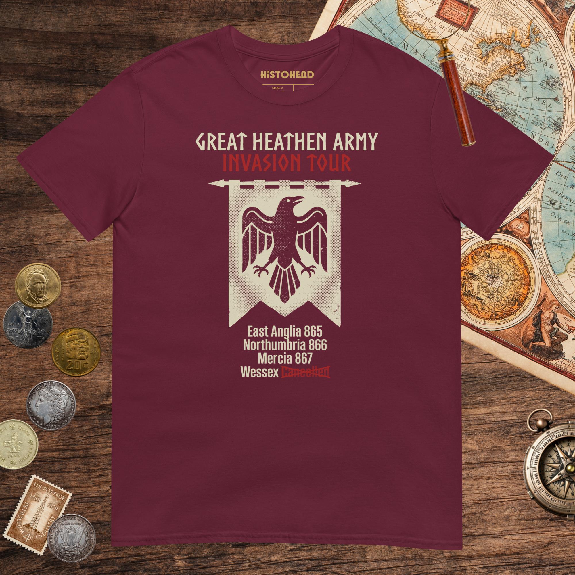 Maroon Great Heathen Army Invasion Tour Tee - history buff gift by HistoHead