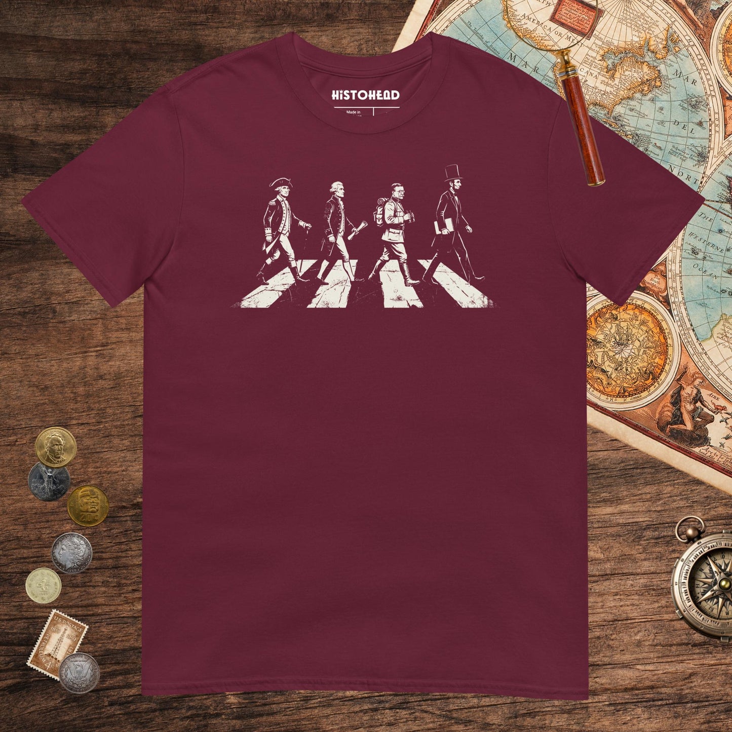 Maroon Rushmore Road Tee - history buff gift by HistoHead