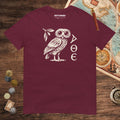 Maroon Owl of Athena Tee - history buff gift by HistoHead