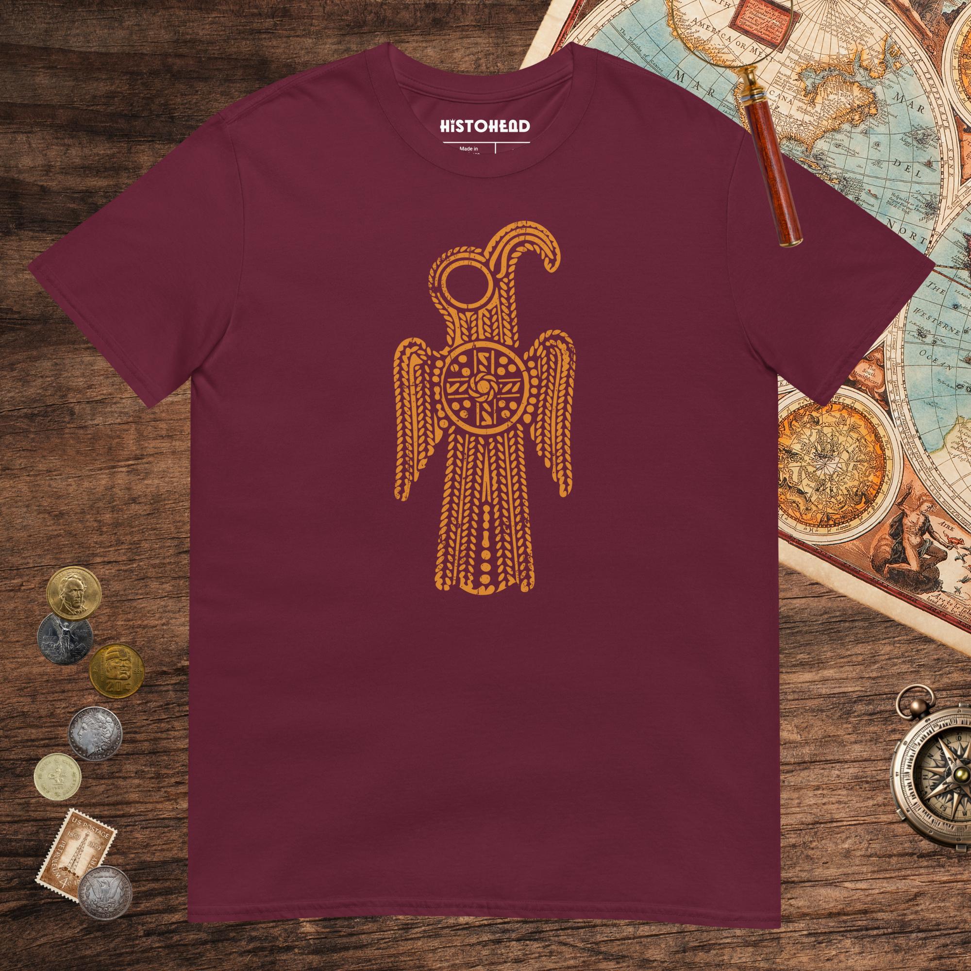Maroon Anglo-Saxon Eagle Tee - history buff gift by HistoHead