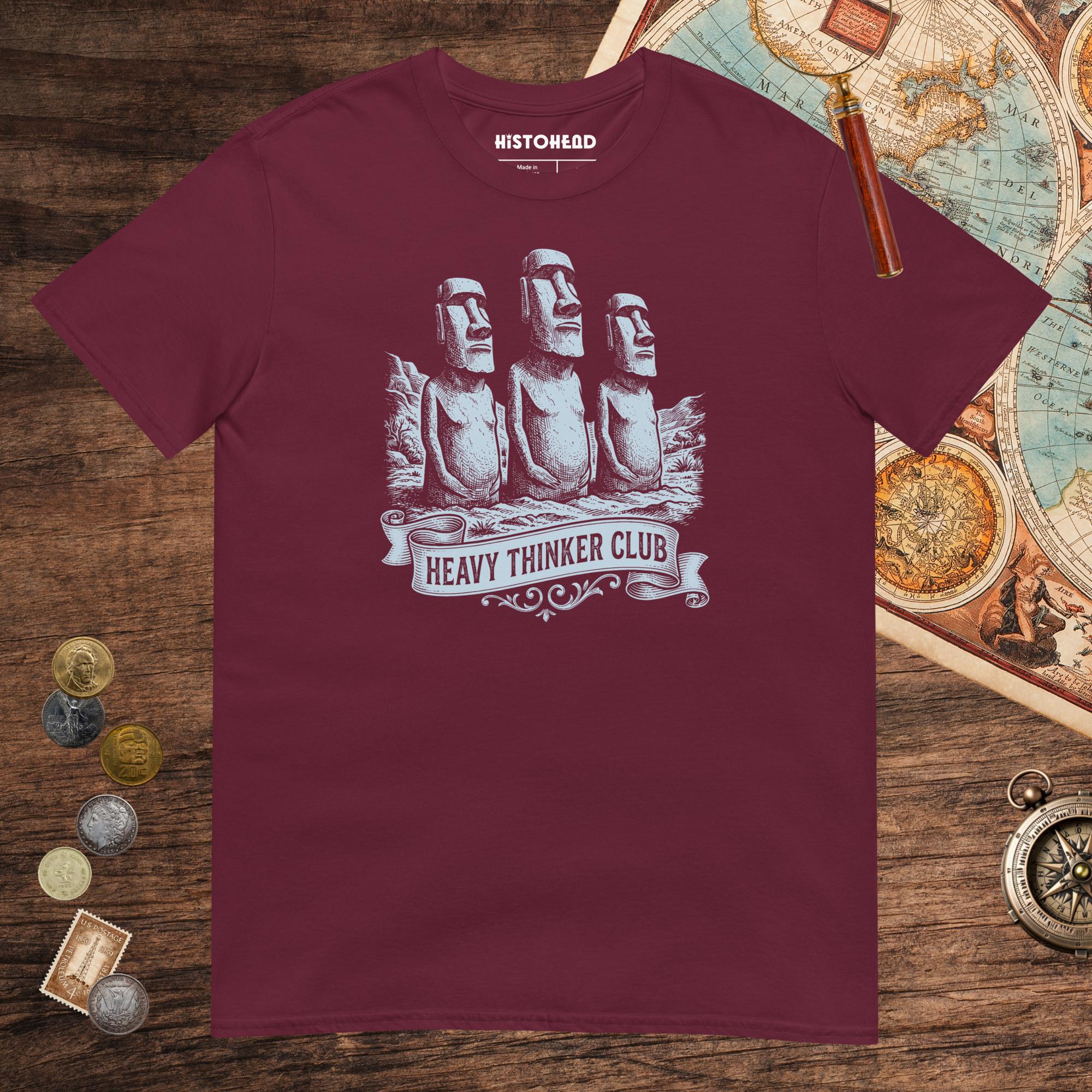Maroon Heavy Thinker Club Tee - history buff gift by HistoHead