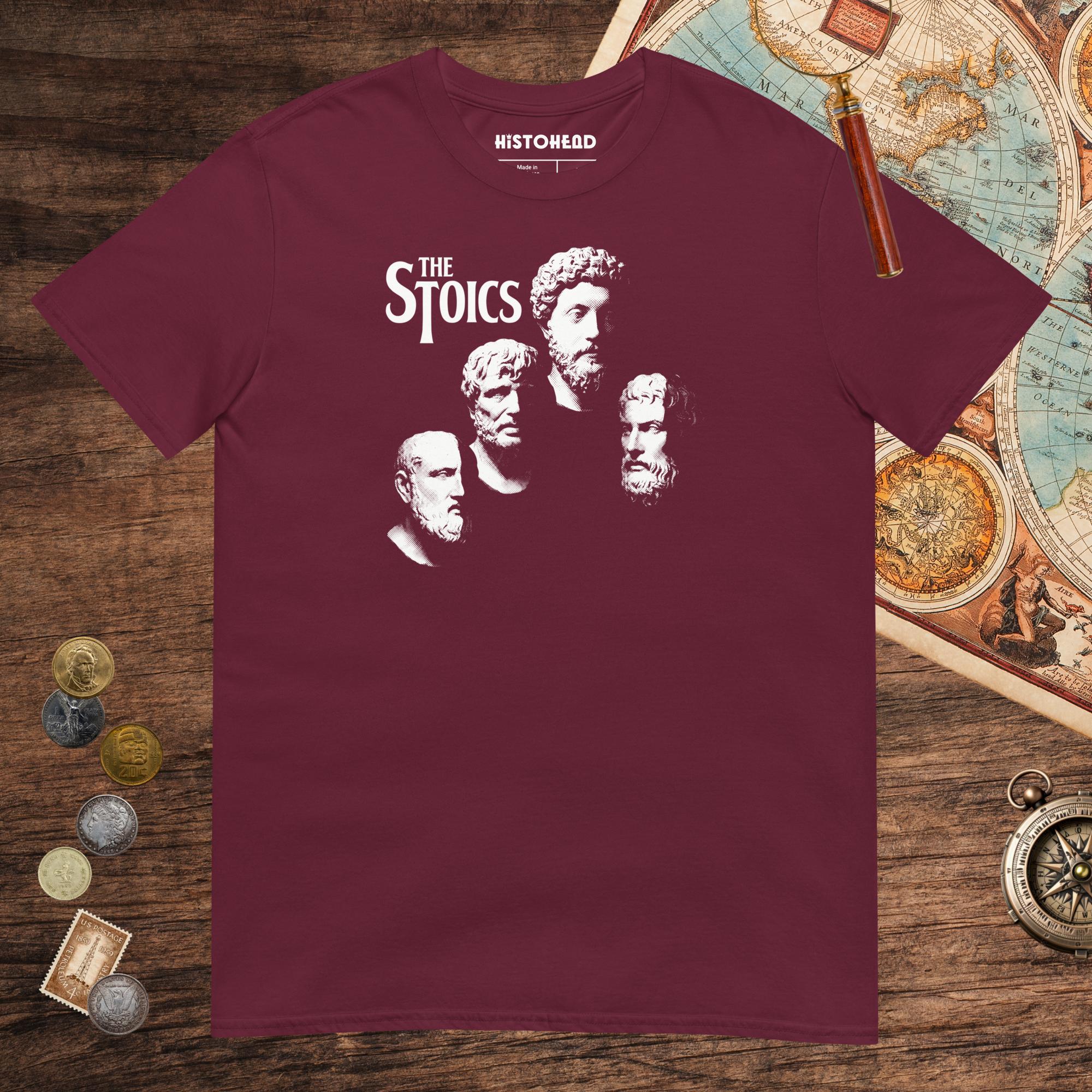 Maroon The Stoics Tee - history buff gift by HistoHead