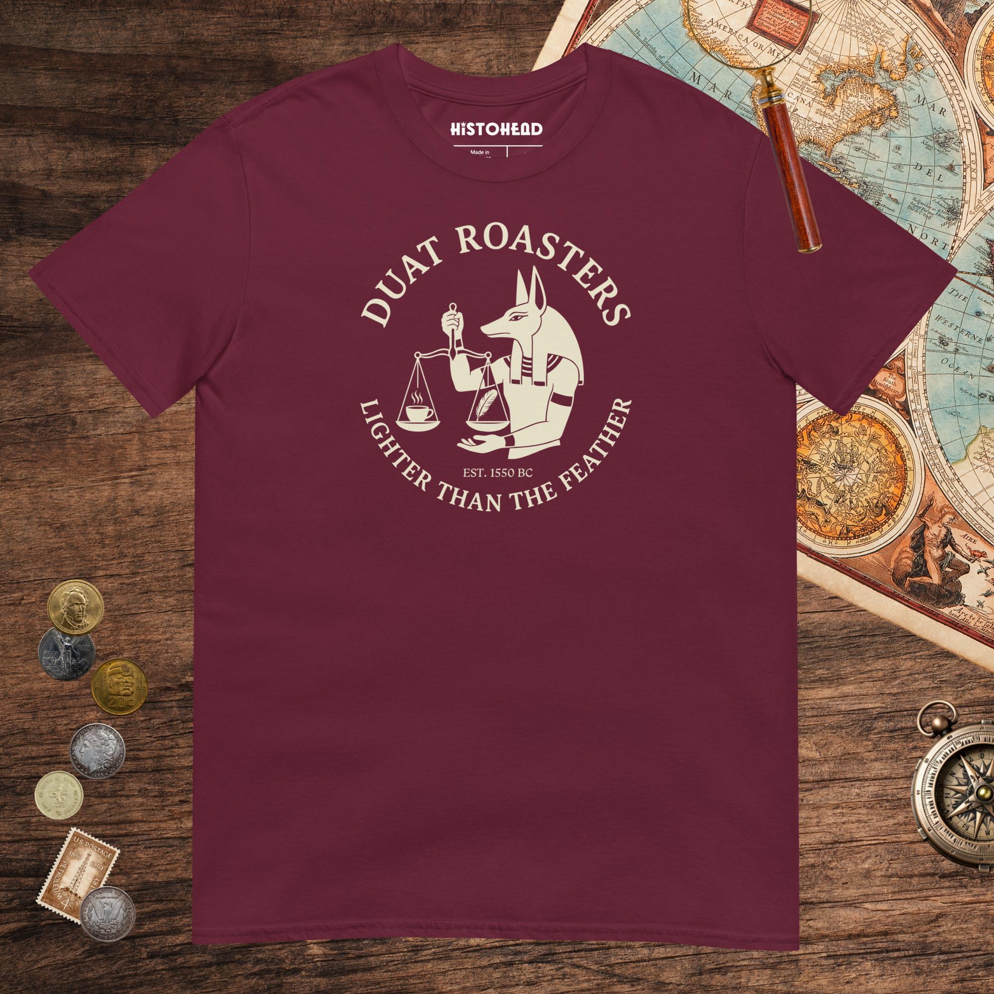 Maroon Duat Roasters Tee - history buff gift by HistoHead