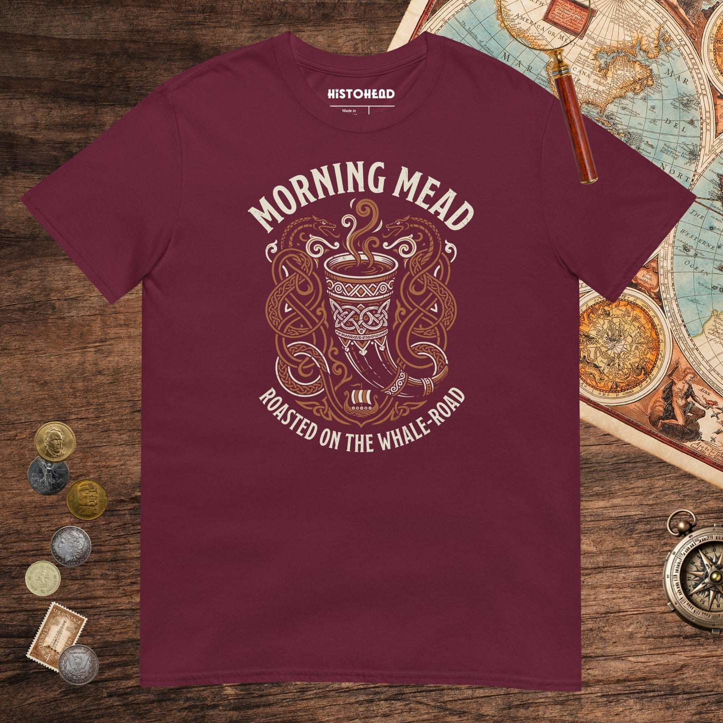 Maroon Morning Mead Tee - history buff gift by HistoHead