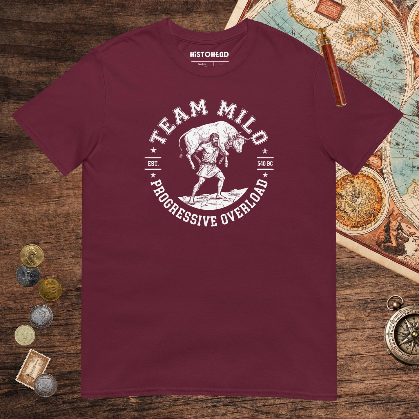 Maroon Team Milo Tee - history buff gift by HistoHead