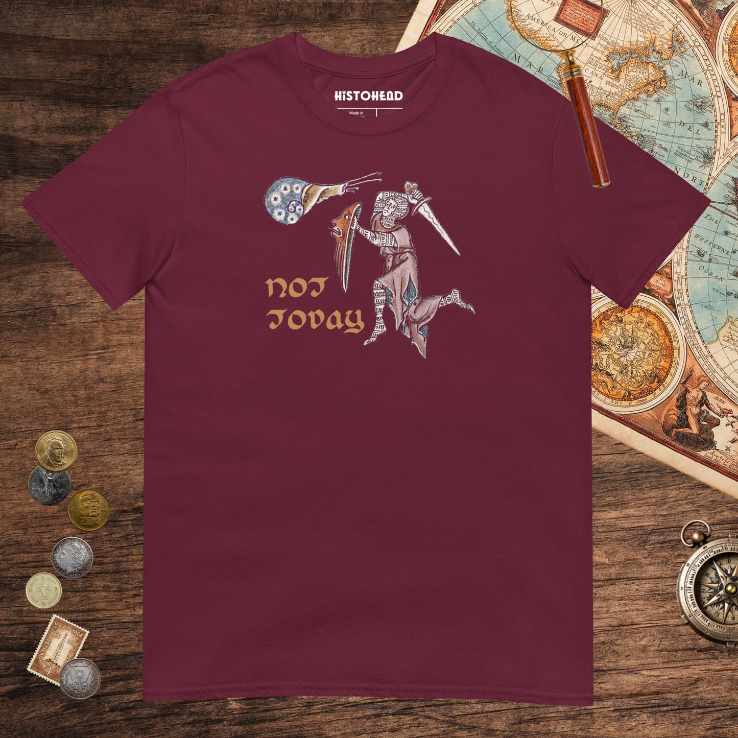 Maroon Not Today Snail Tee - history buff gift by HistoHead