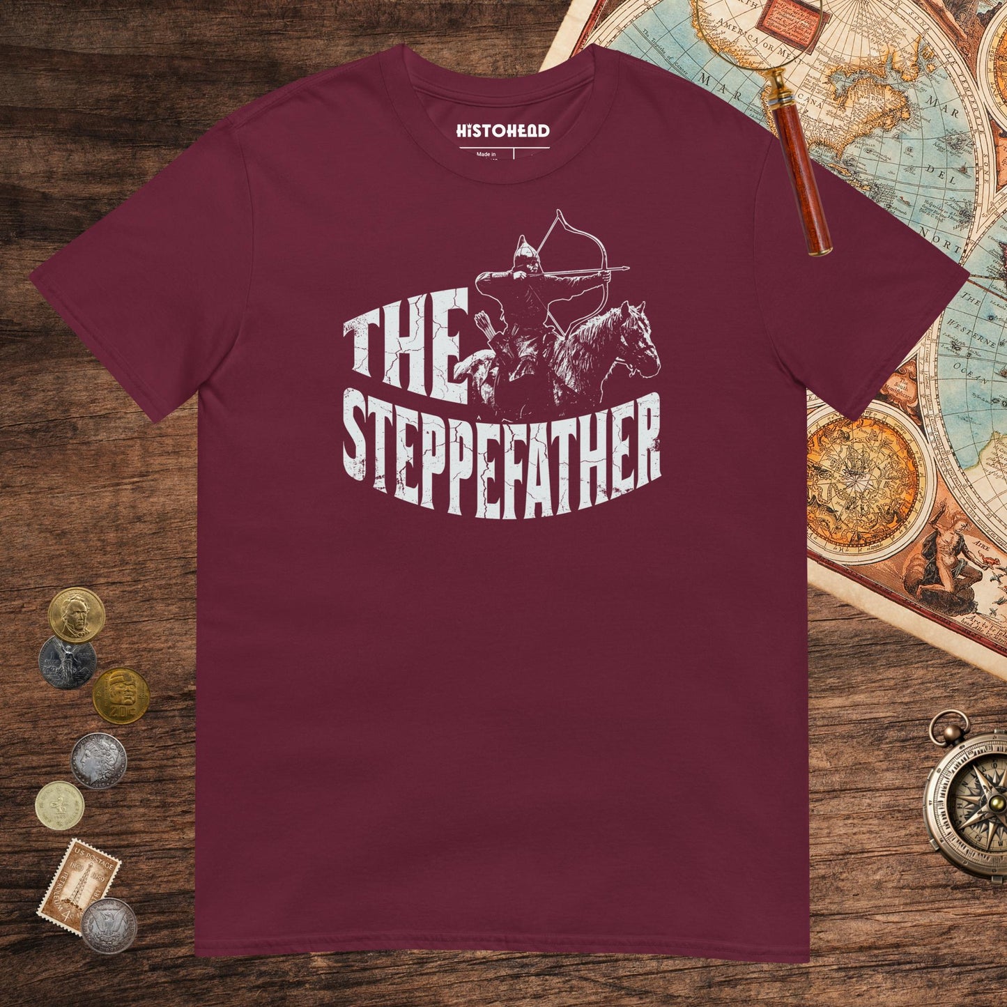 Maroon The Steppefather Tee - history buff gift by HistoHead